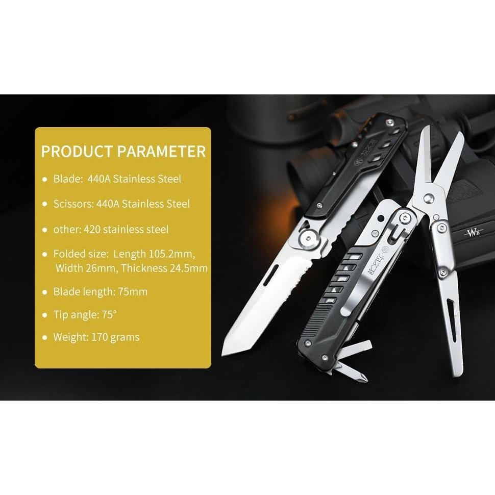 Multiherramienta 9-en-1 Wetactics con Tijeras y Rompedor de Cristales