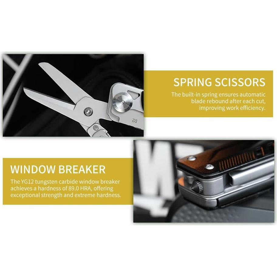 Multiherramienta 9-en-1 Wetactics con Tijeras y Rompedor de Cristales