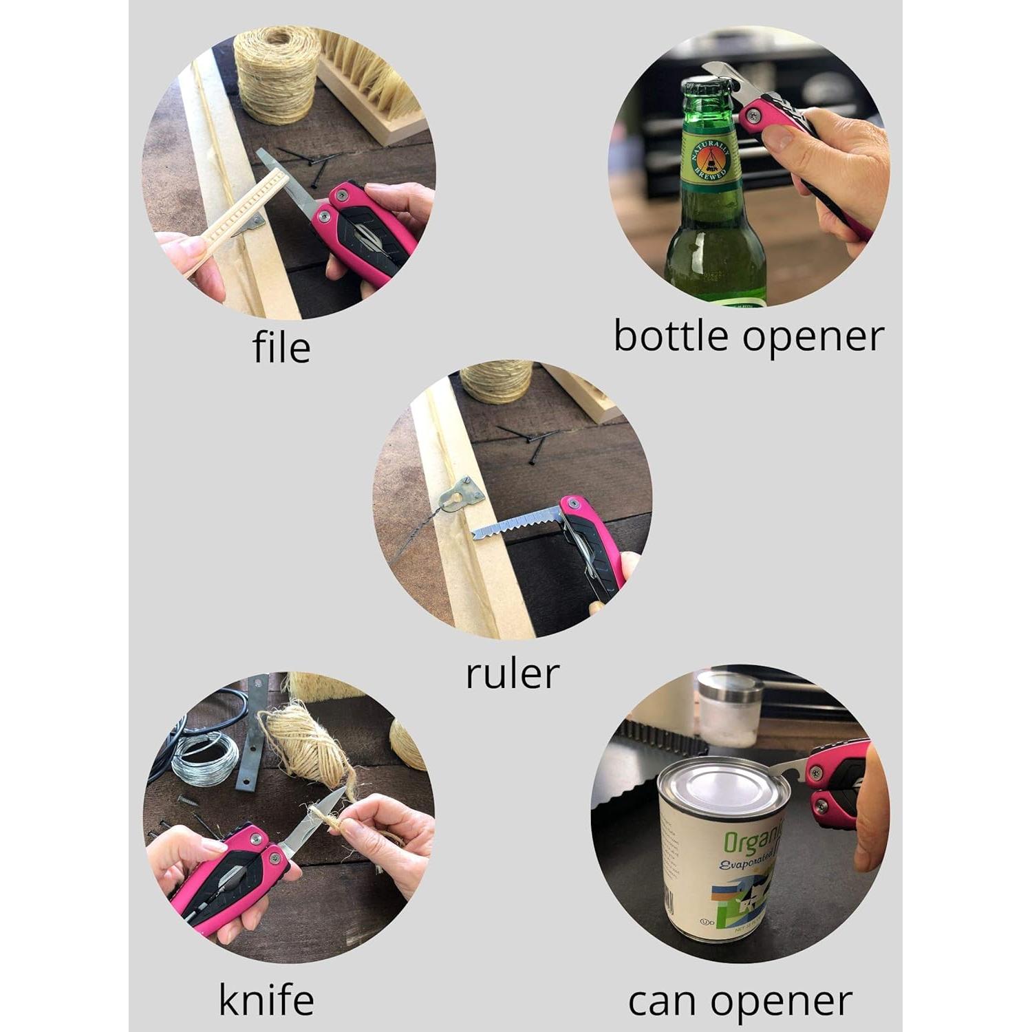 Multiherramienta Rosa 14 en 1 Apollo Tools - Compacta y Versátil