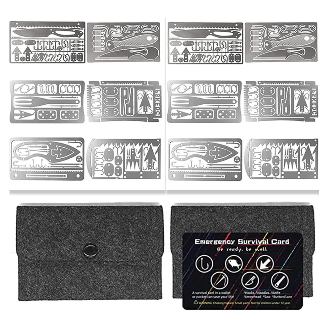 Tarjeta Multiherramienta de Supervivencia PSKOOK 12 Pcs