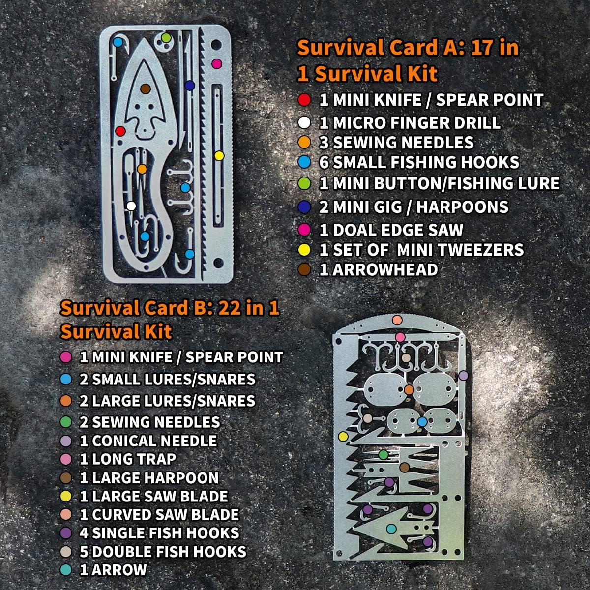 Tarjeta Multiherramienta de Supervivencia PSKOOK 12 Pcs