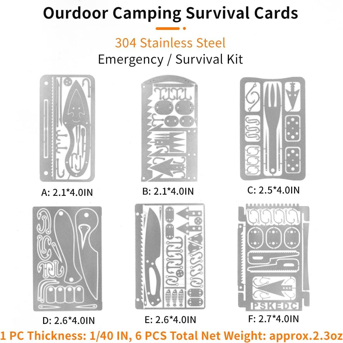 Tarjeta Multiherramienta de Supervivencia PSKOOK 12 Pcs