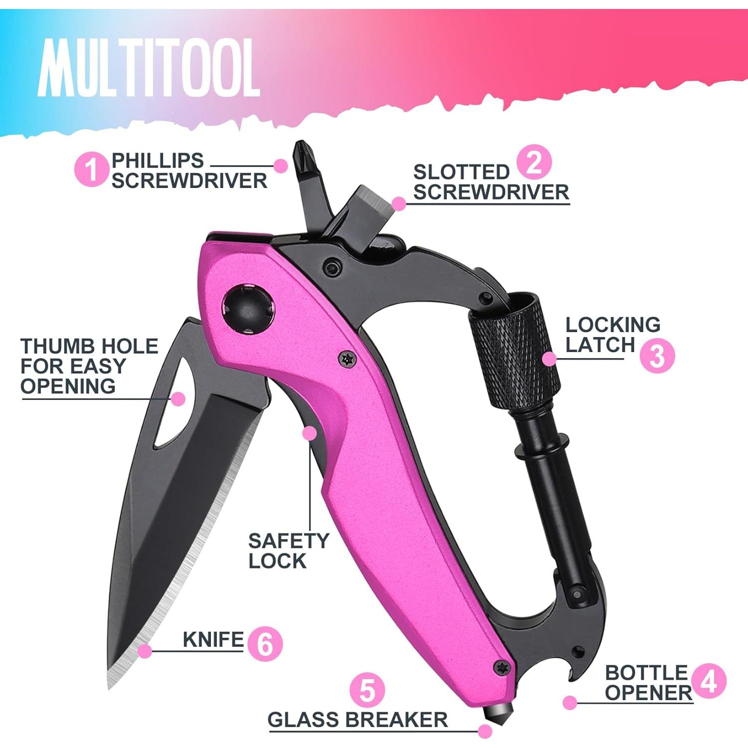 Multiherramienta Rosa VERTHMOE con Cuchillo 7.13 cm EDC