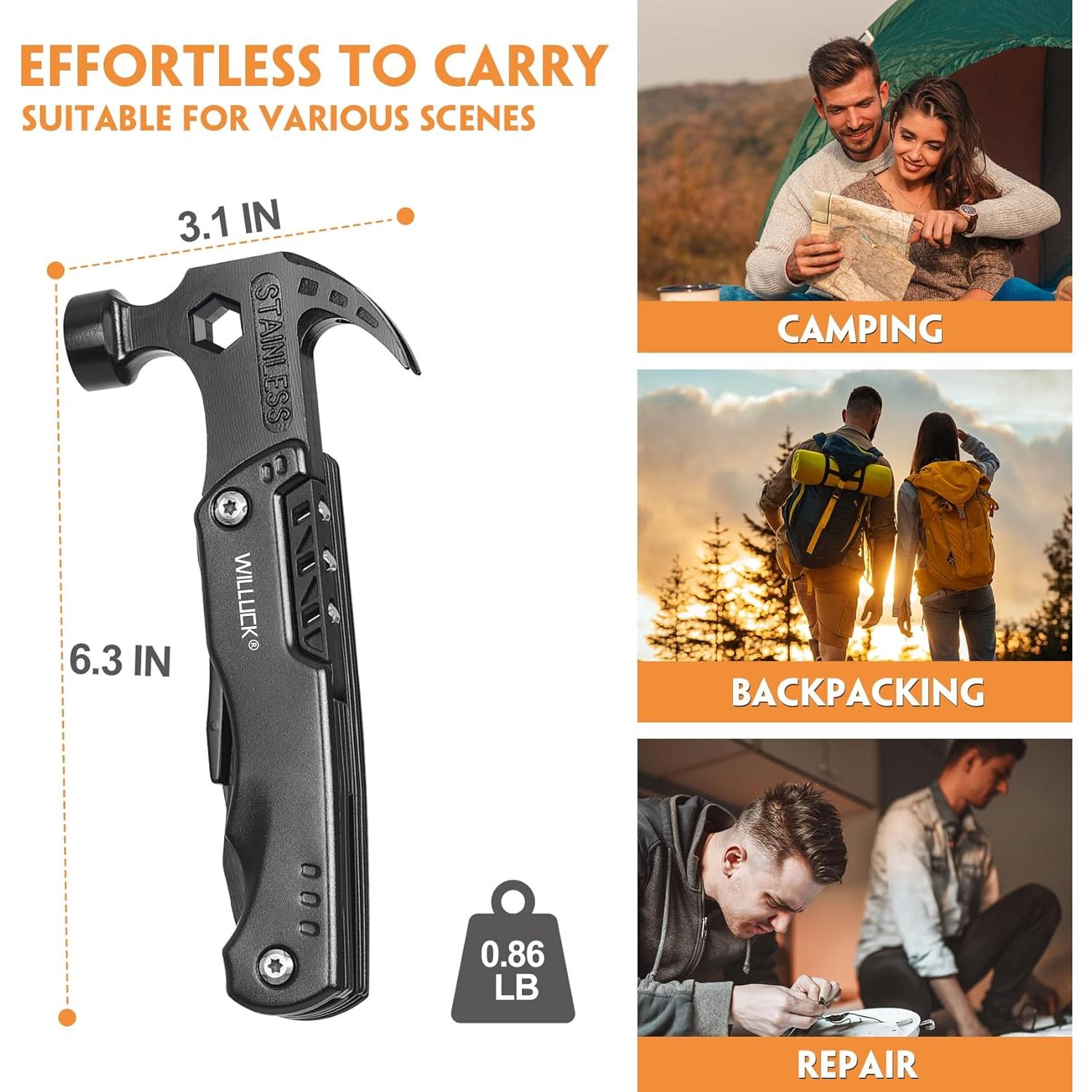 Martillo Multiherramienta 15 en 1 WILLUCK - Regalo para Hombres