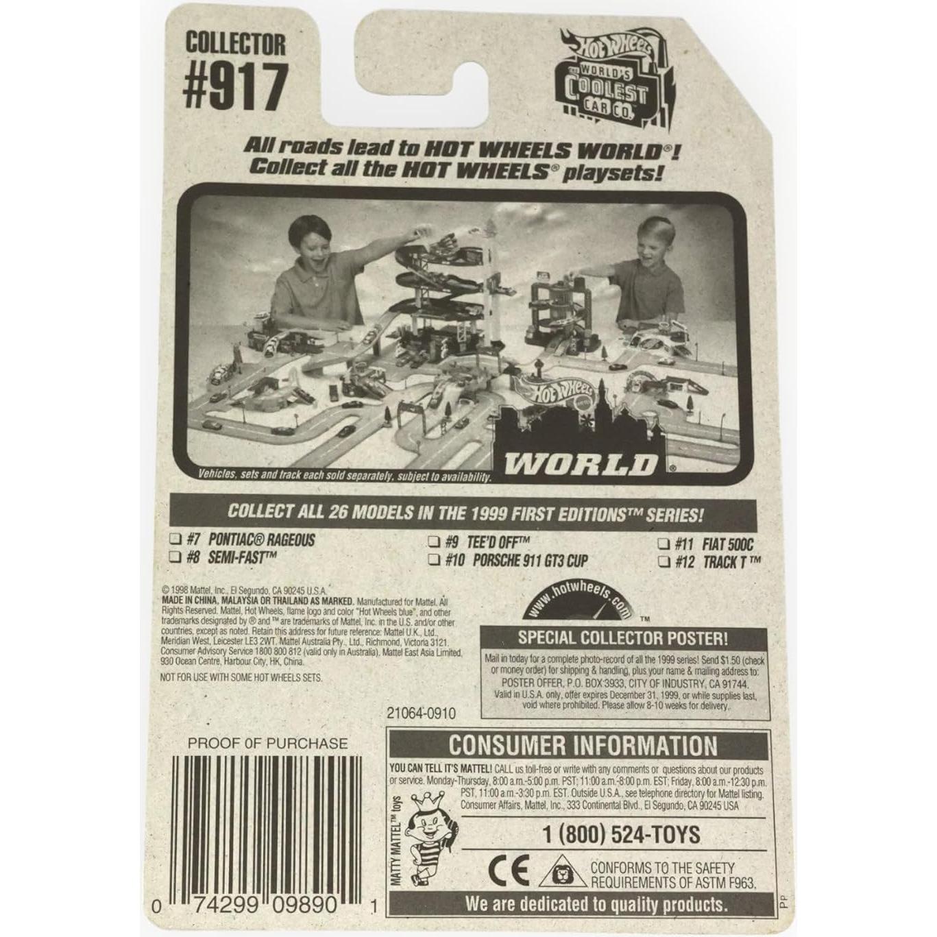 Hot Wheels 1999 Primeras Ediciones Pista T Negro 1:64