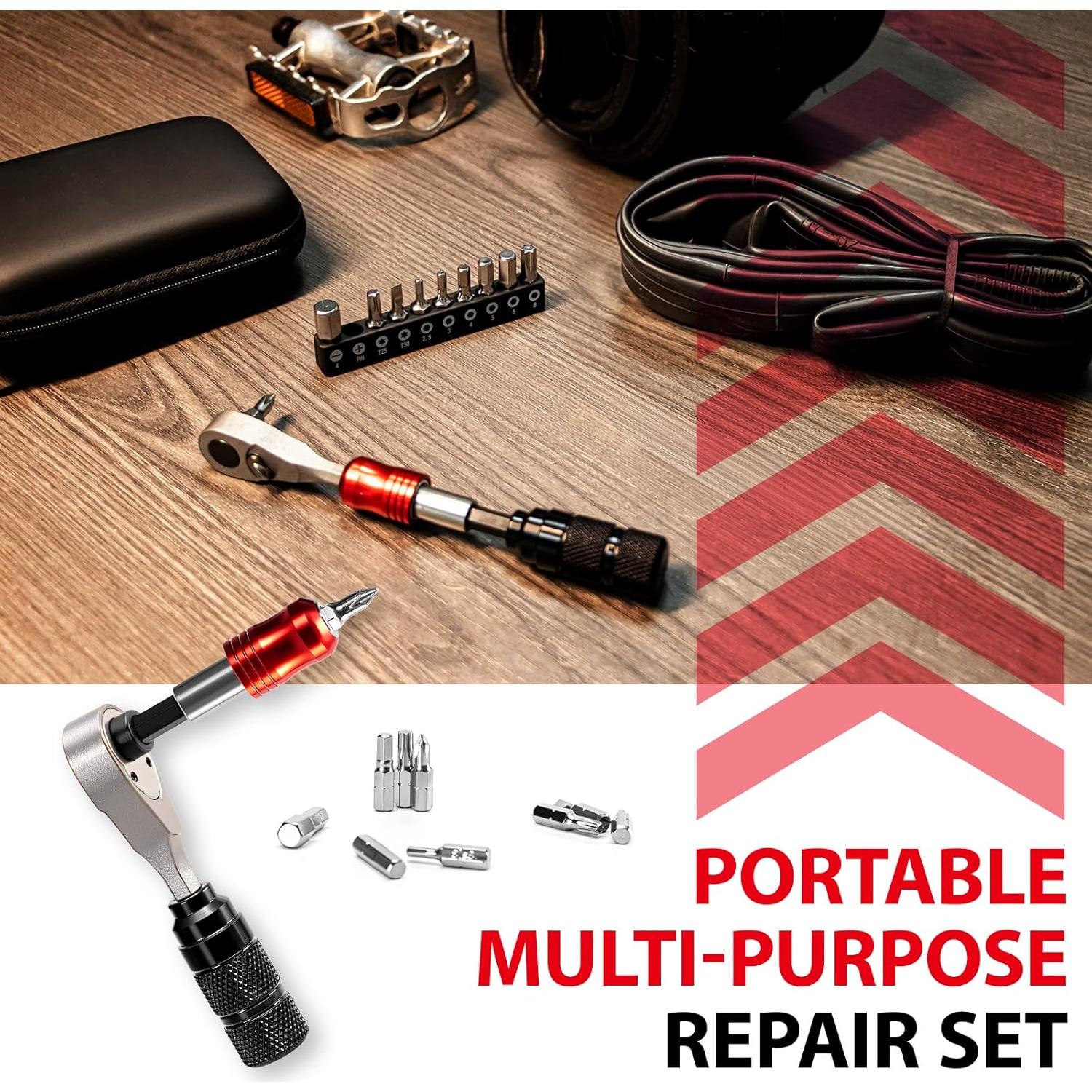 Kit de Herramientas EMERK para Bicicletas - 10 Piezas y Bolsa