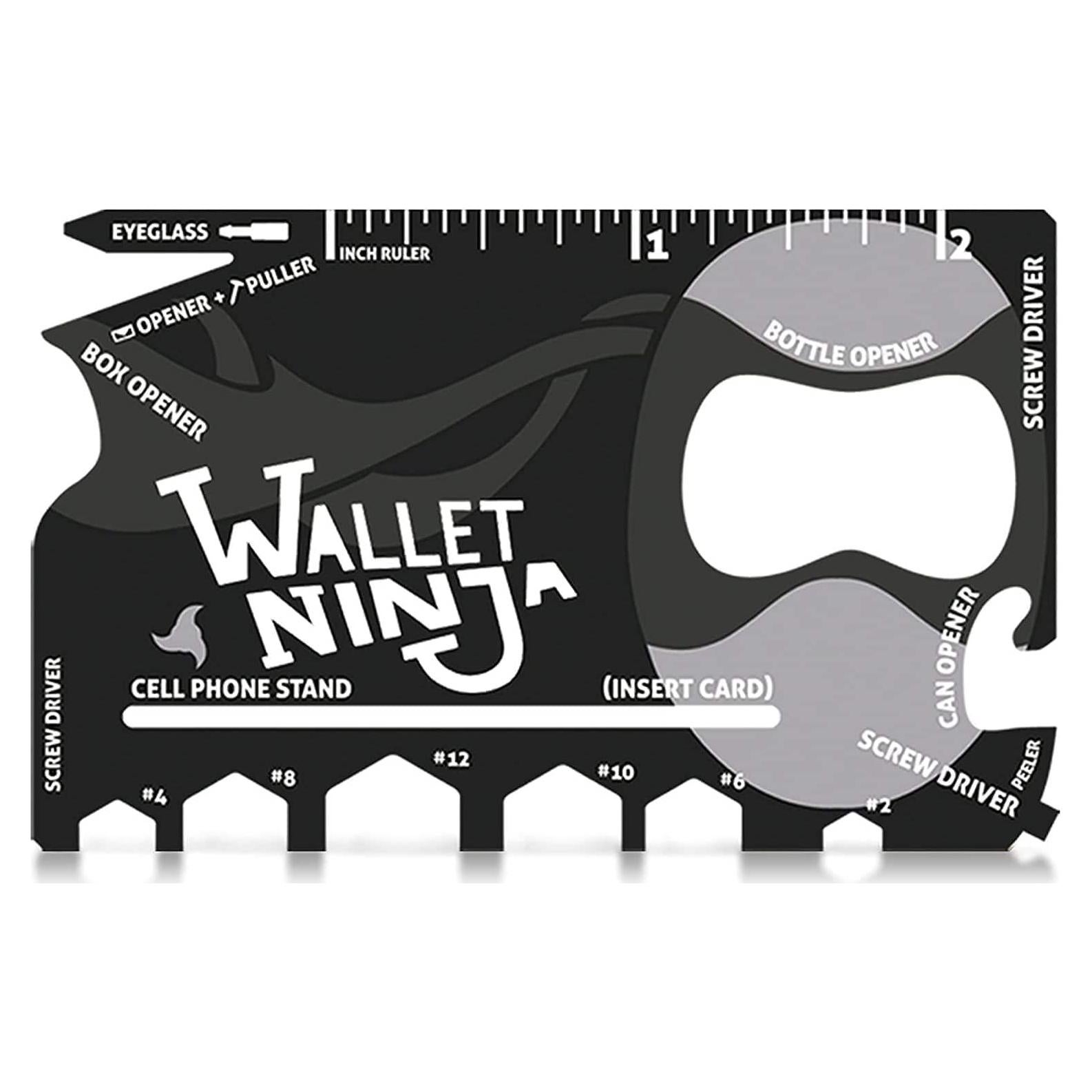Wallet Ninja Multitool 18 en 1 - Herramienta de Tarjeta Negra