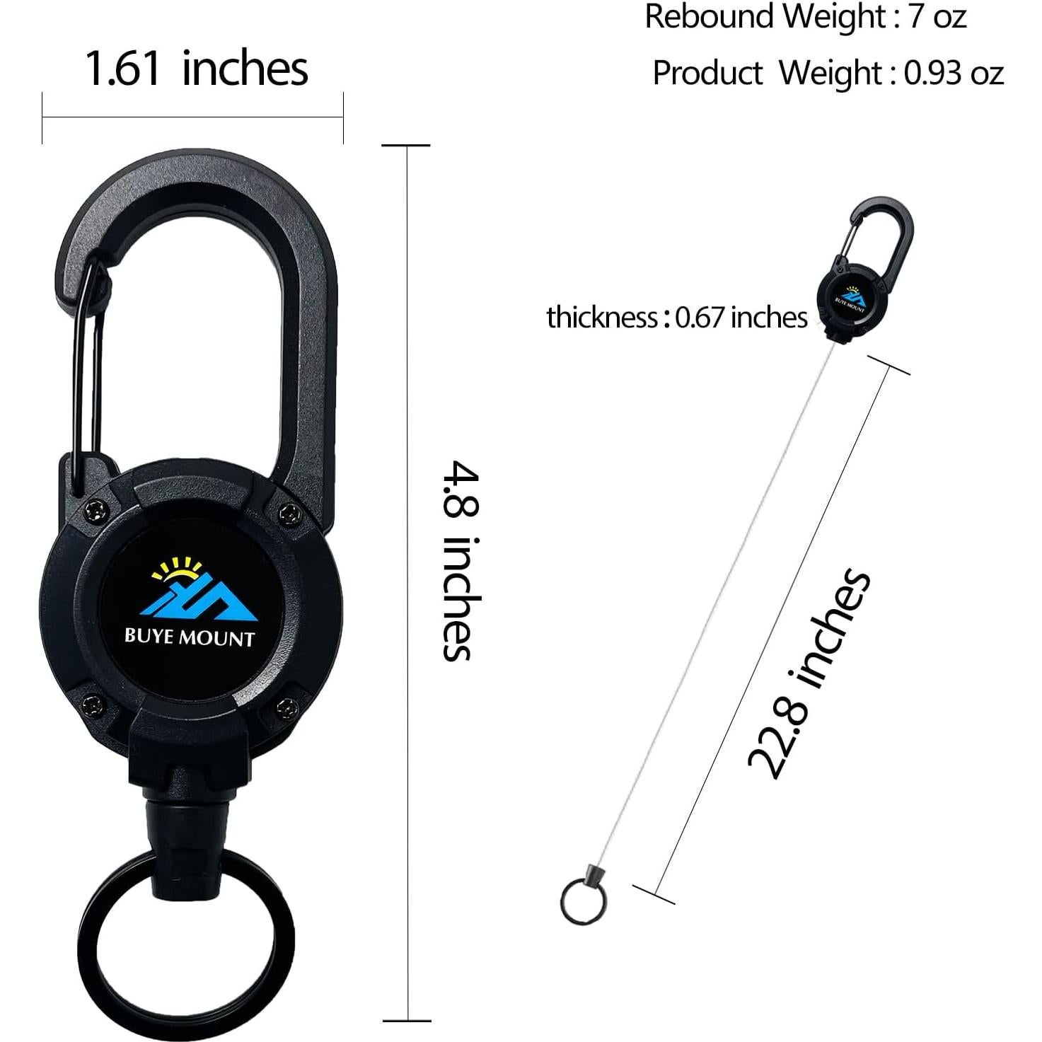 Llave Retráctil Resistente Yojaro 2 Pack Negro 63.5 cm