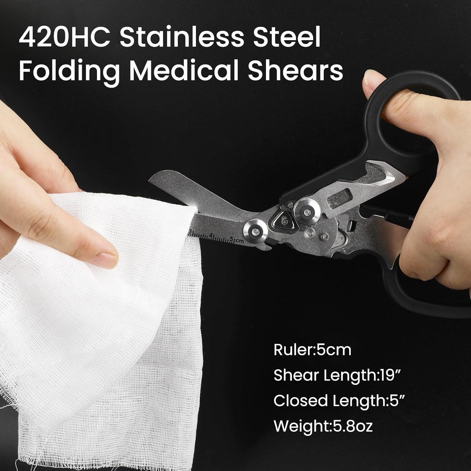 Tijeras de Trauma 6 en 1 JUNWUXY Acero Inoxidable Doble Púrpura