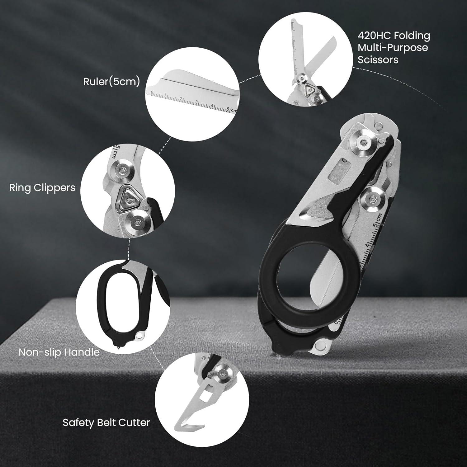 Tijeras de Trauma 6 en 1 JUNWUXY Acero Inoxidable Doble Púrpura