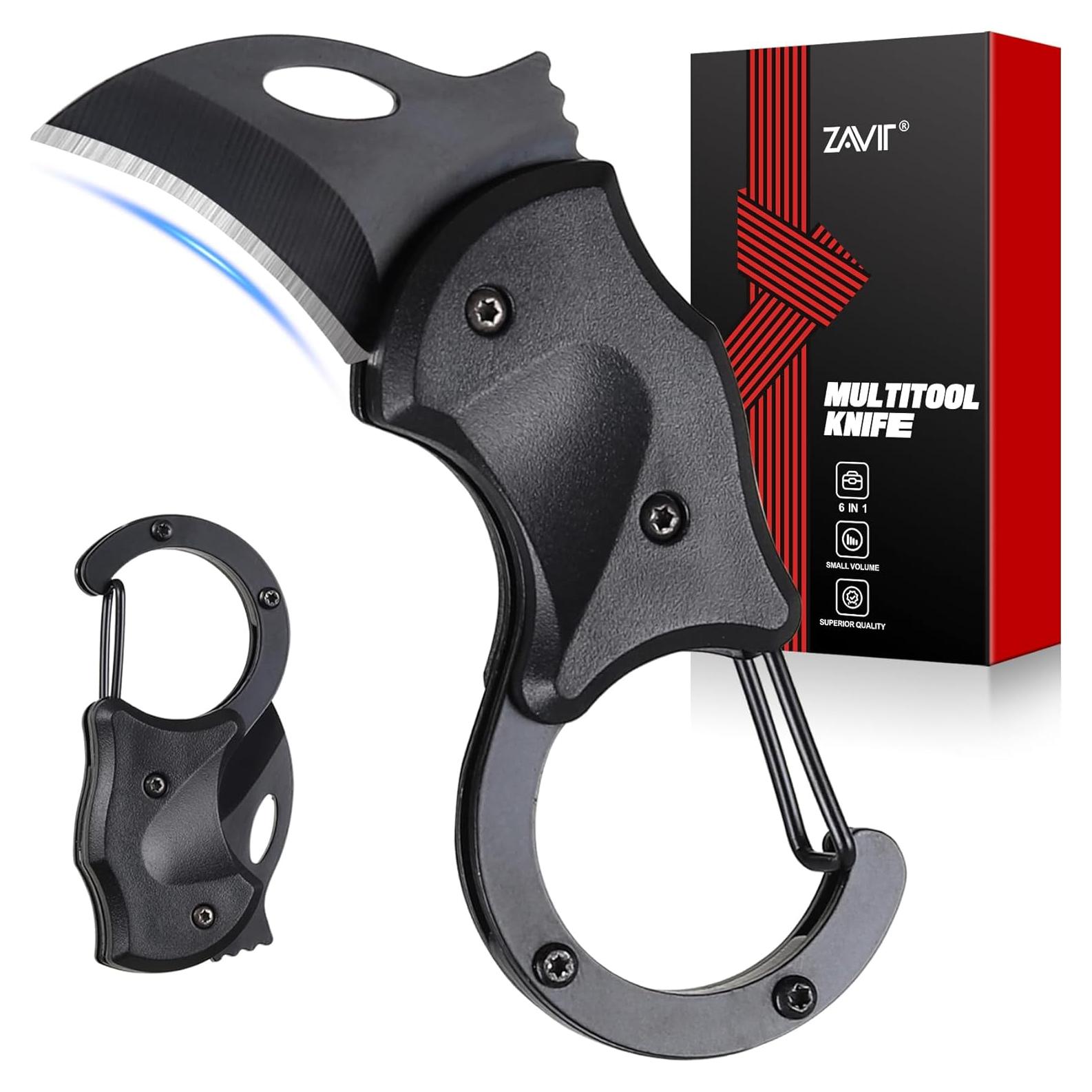 Cuchillo de Bolsillo ZAVIT Negro 10 cm para Hombres EDC