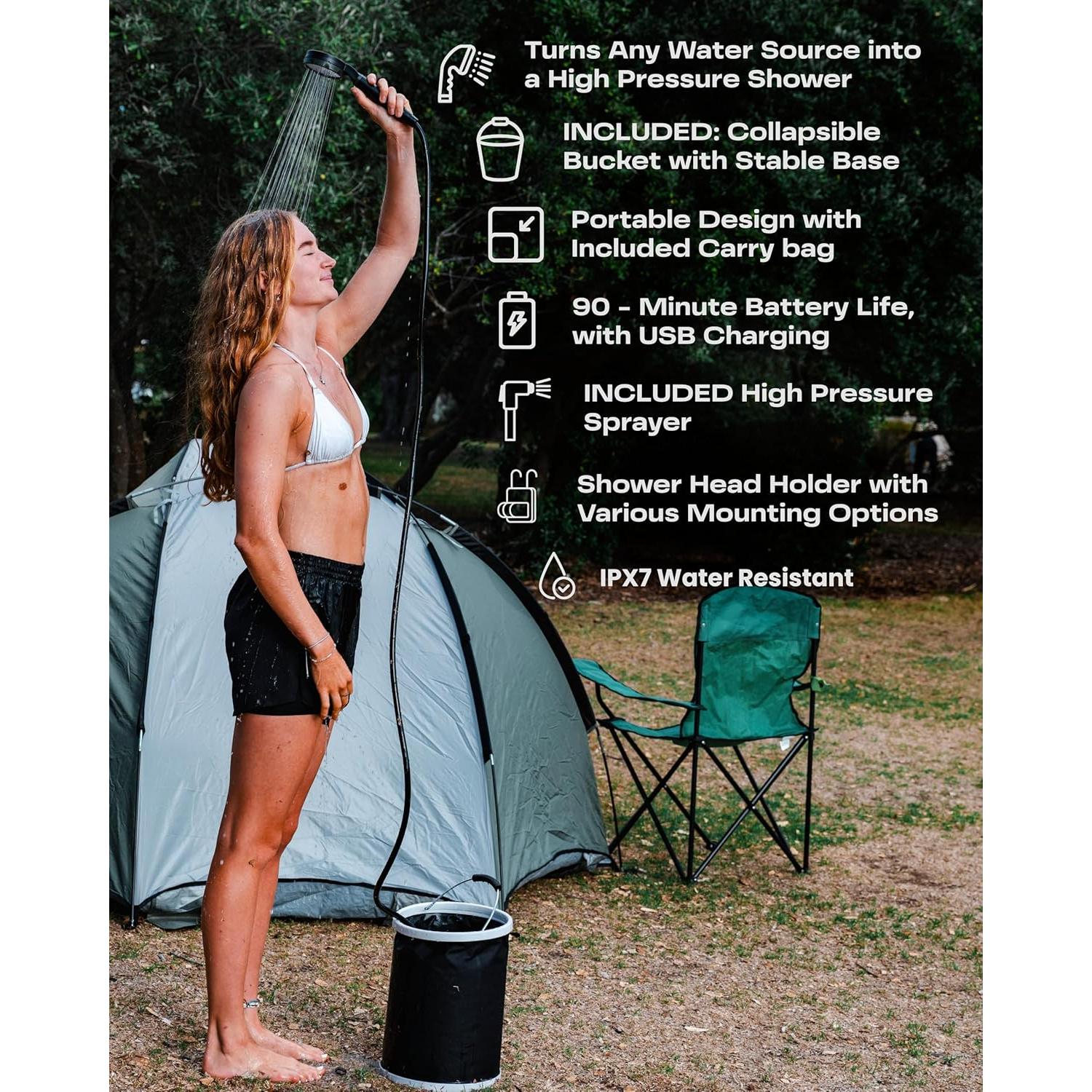 Bomba de Ducha Camping Compass & Creek - Portátil 14.8L