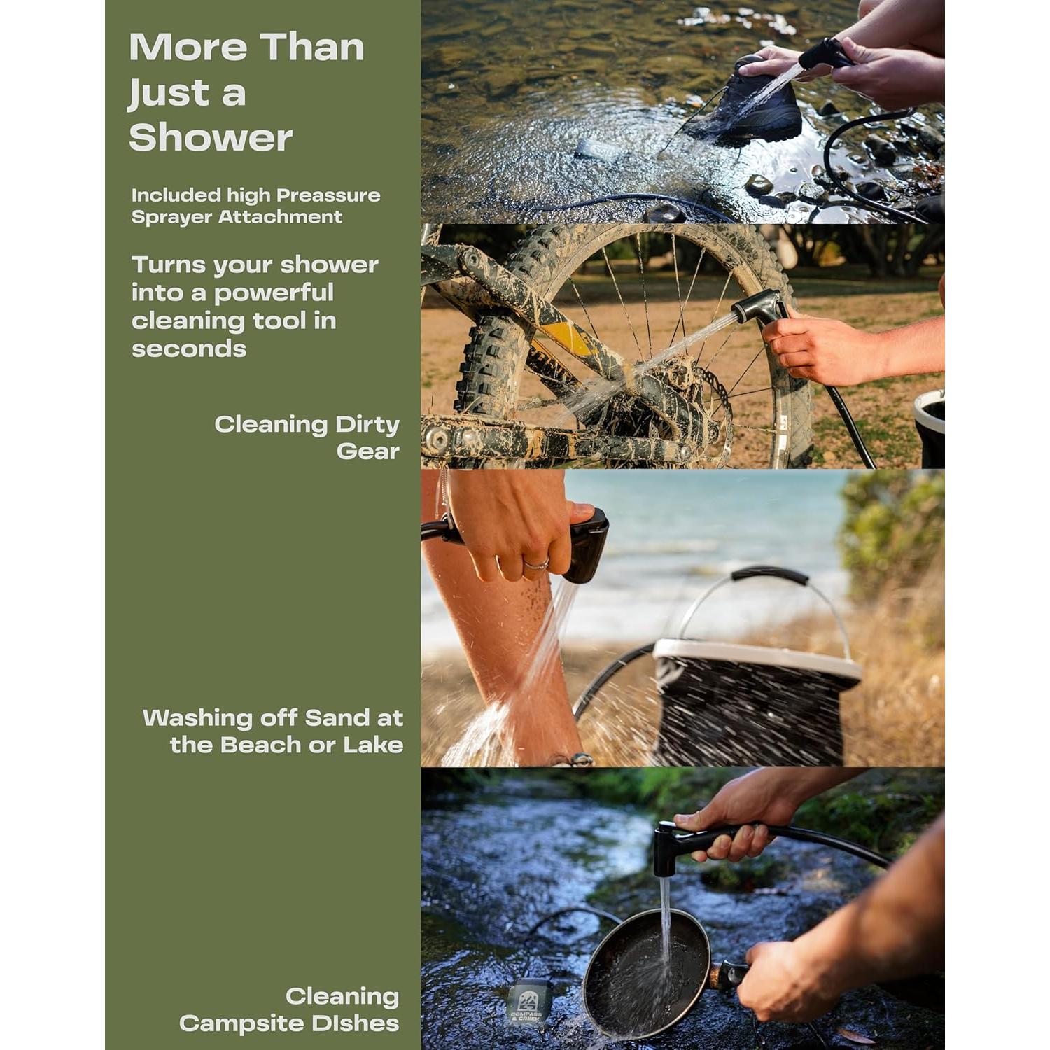 Bomba de Ducha Camping Compass & Creek - Portátil 14.8L