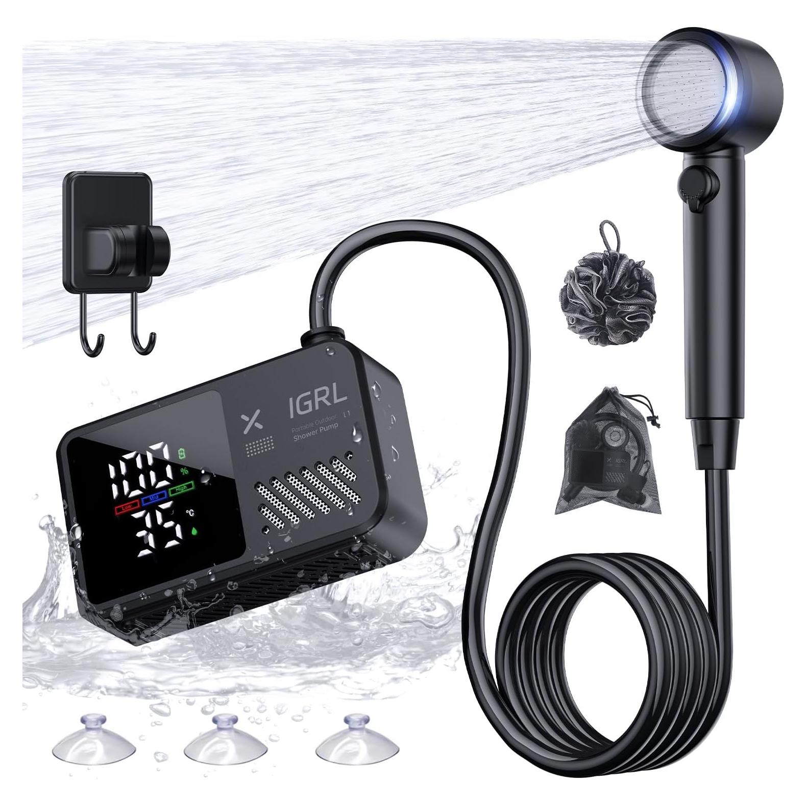 Ducha Portátil IGRL L1 10L/min Batería 7800mAh IPX8