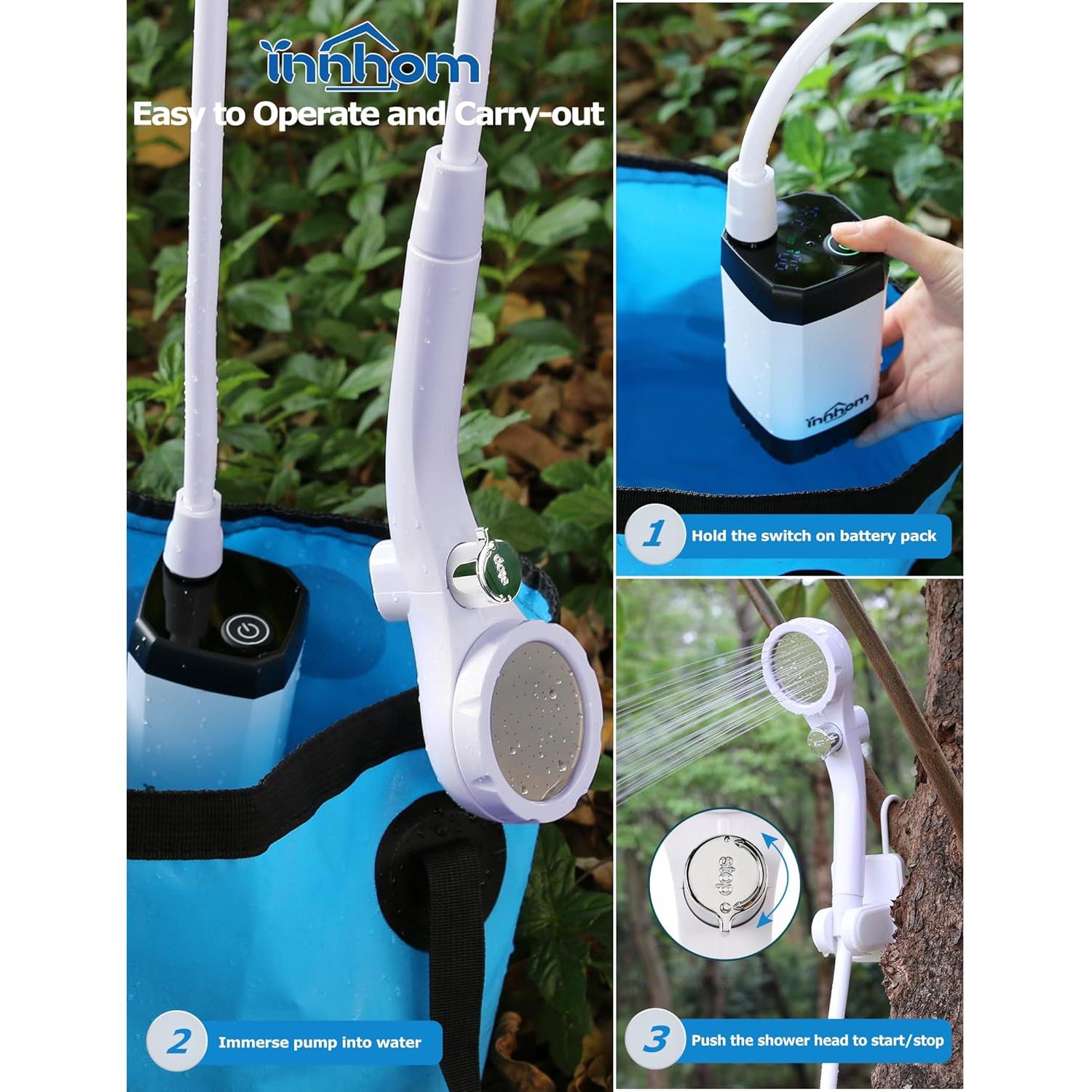 Ducha Portátil InnhoM A21 6000mAh 2 Modos Ajustables