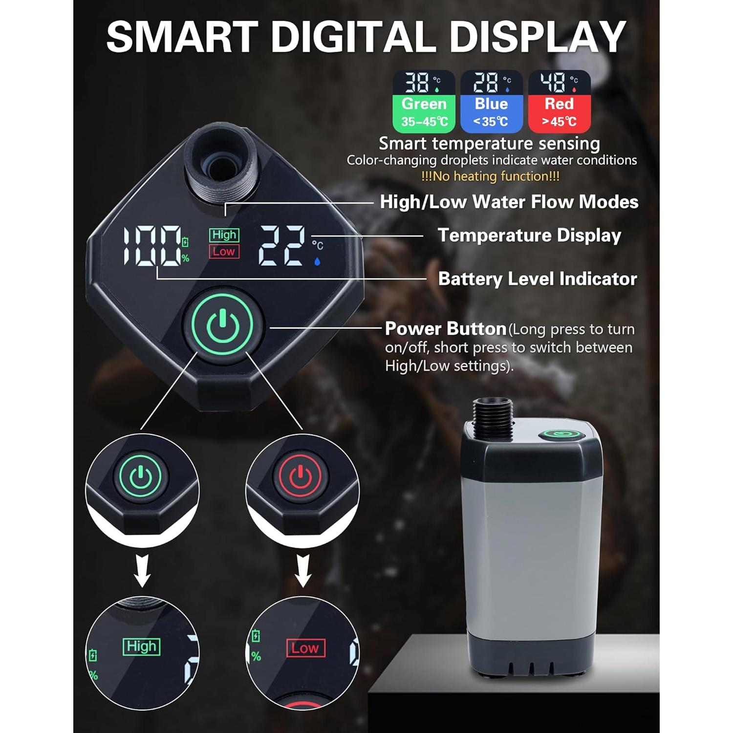 Ducha Portátil Beviliu 6000mAh para Camping y Mascotas