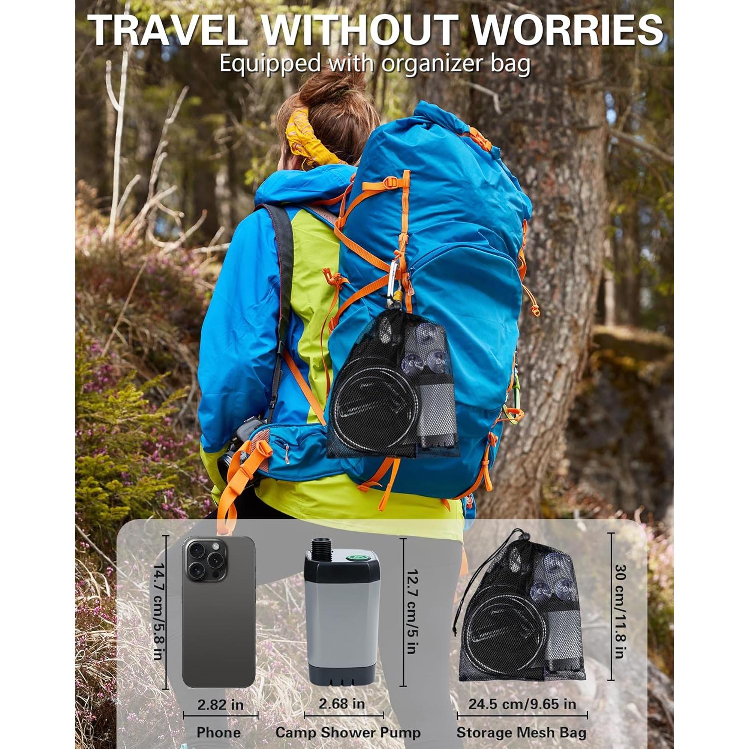 Ducha Portátil Beviliu 6000mAh para Camping y Mascotas