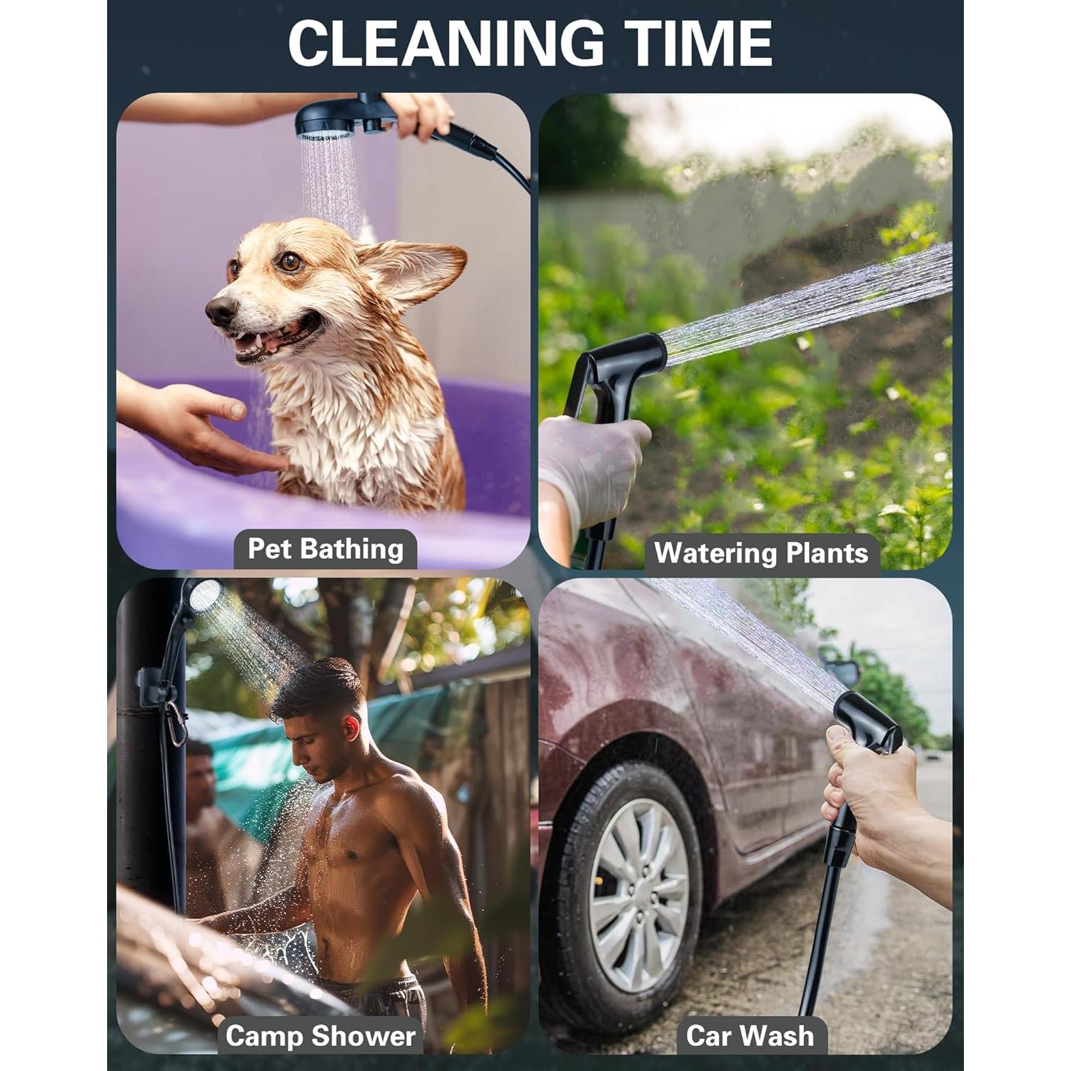 Ducha Portátil Beviliu 6000mAh para Camping y Mascotas