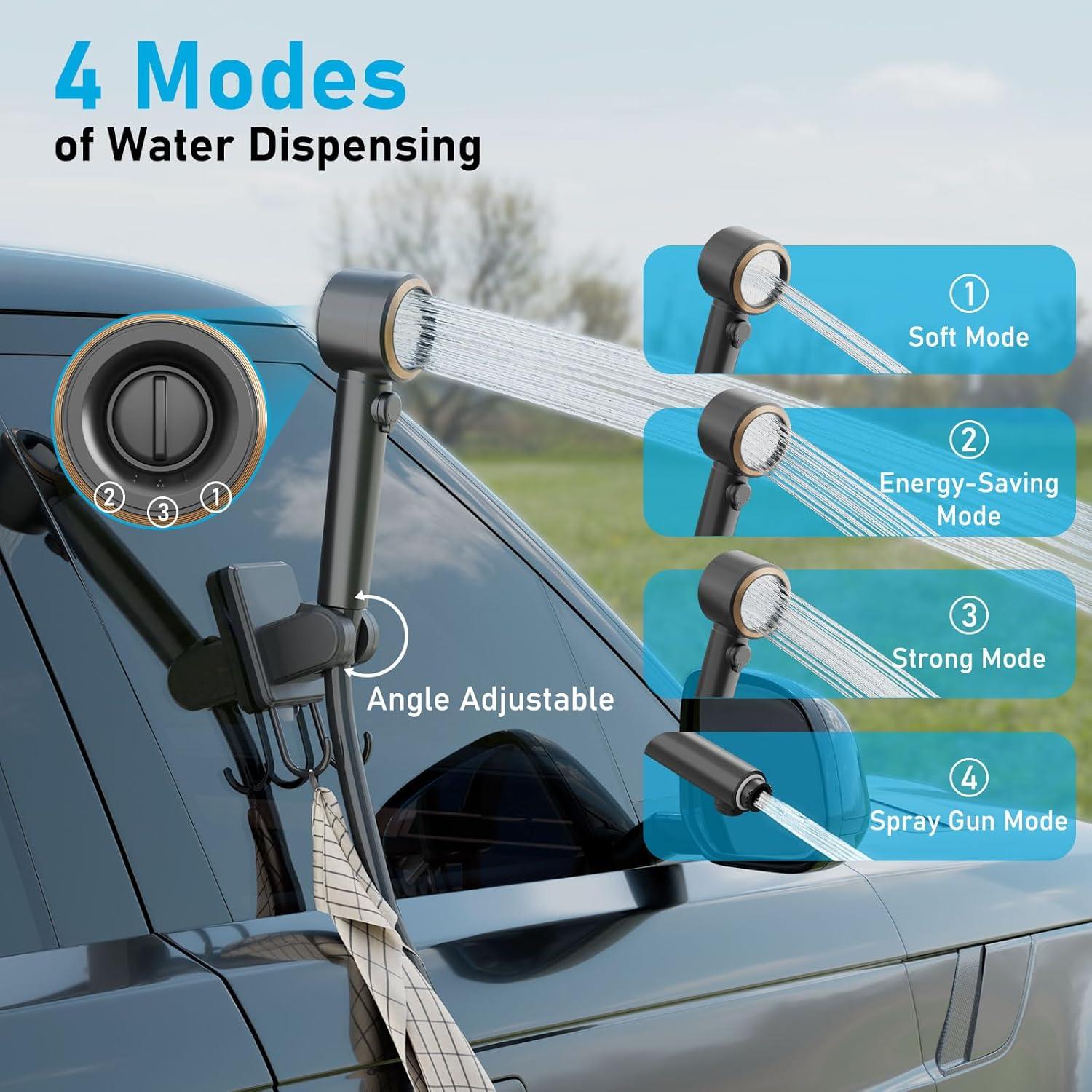 Ducha de Camping Portátil GOSCHE 8000mAh con Cubo 19L