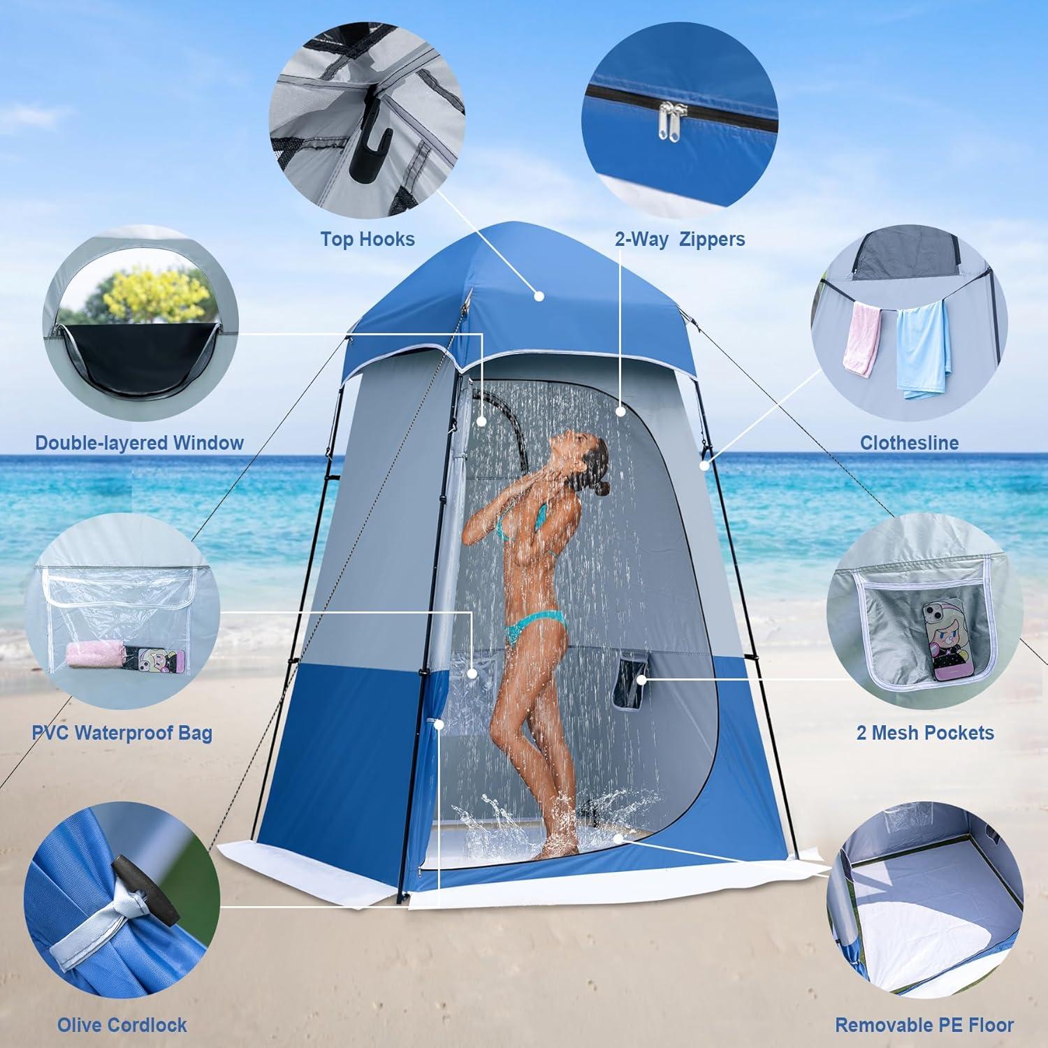 Tienda de Ducha Camping Castle Unicorn 160x160x240cm UPF50+