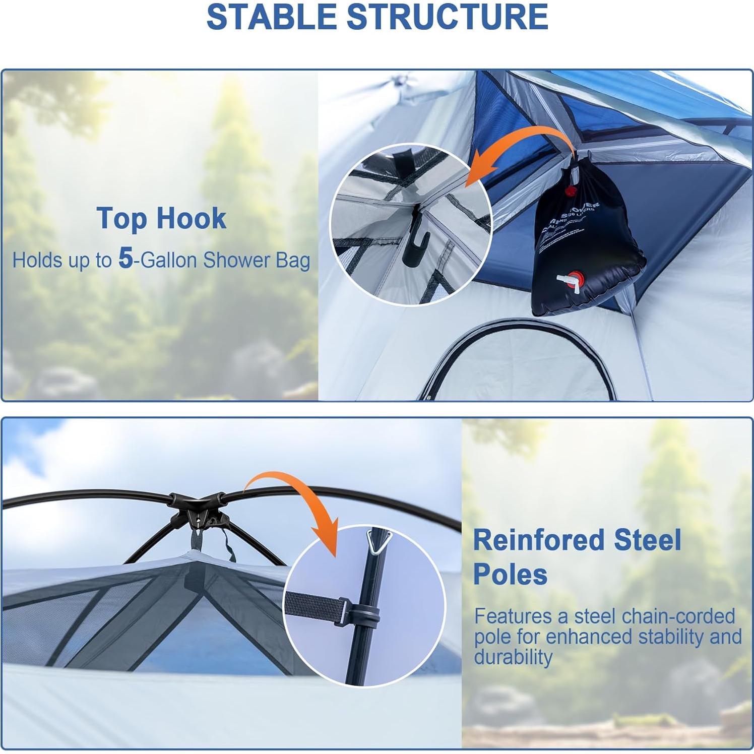 Tienda de Ducha Camping Castle Unicorn 160x160x240cm UPF50+