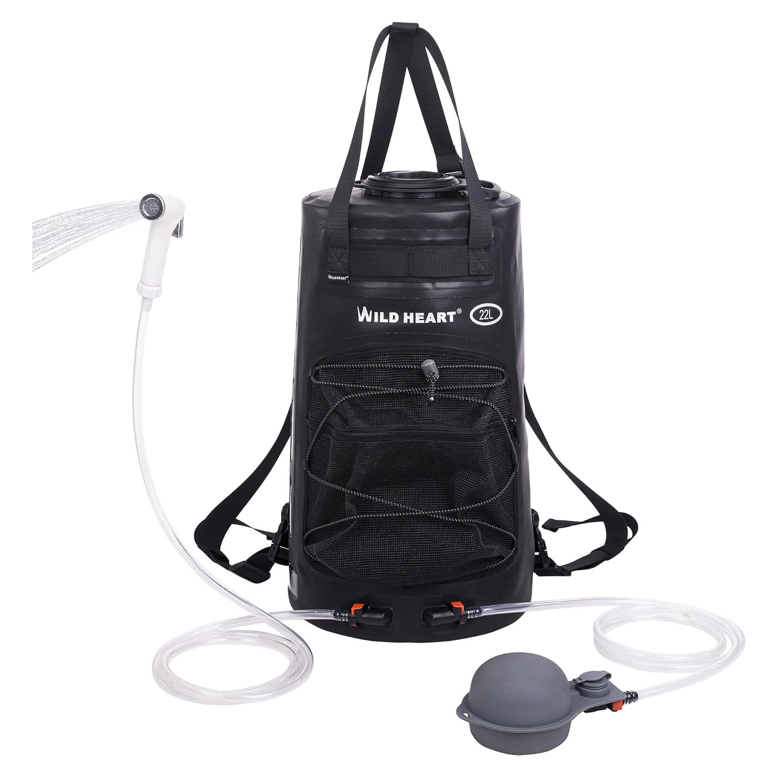 Ducha Portátil WILD HEART WF-112 22L con Bomba de Pie