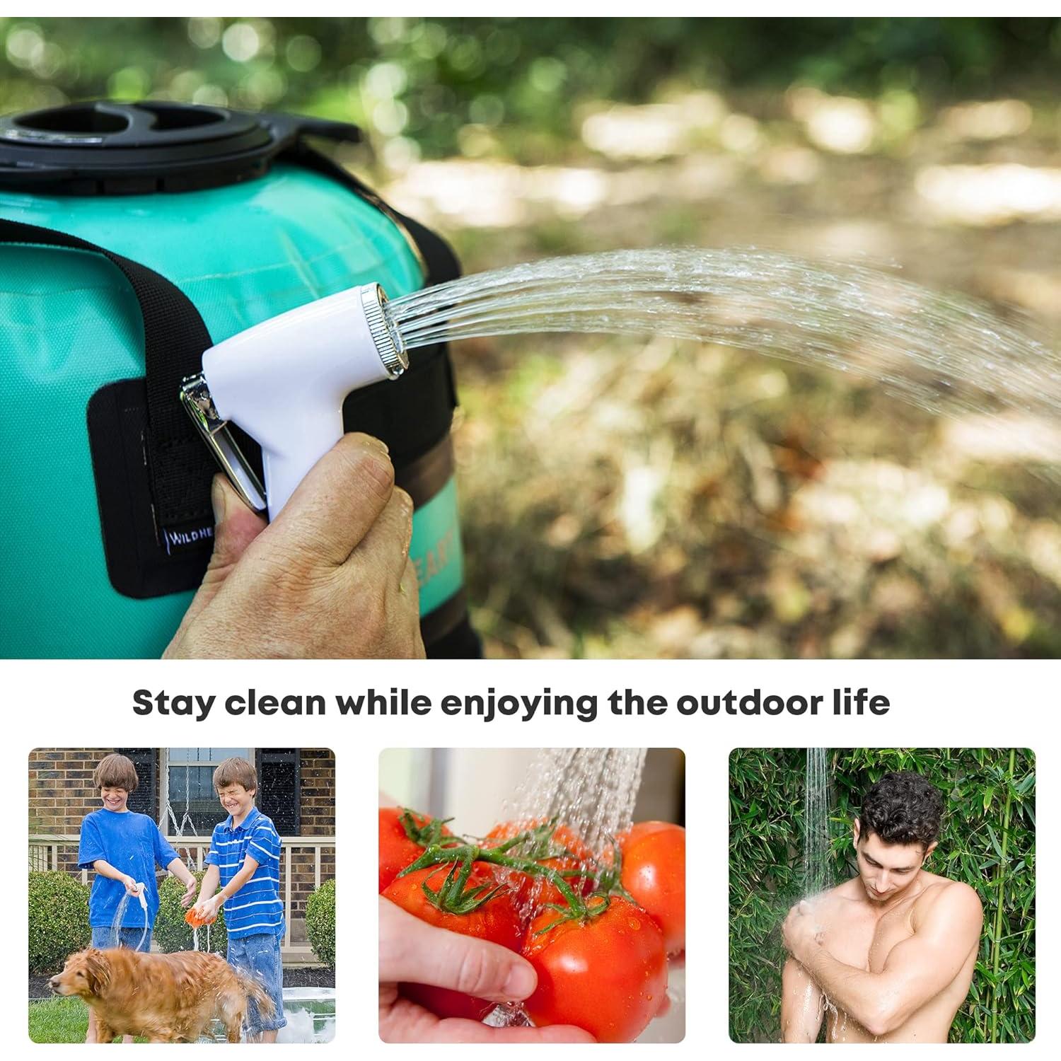 Ducha Portátil WILD HEART WF-112 22L con Bomba de Pie