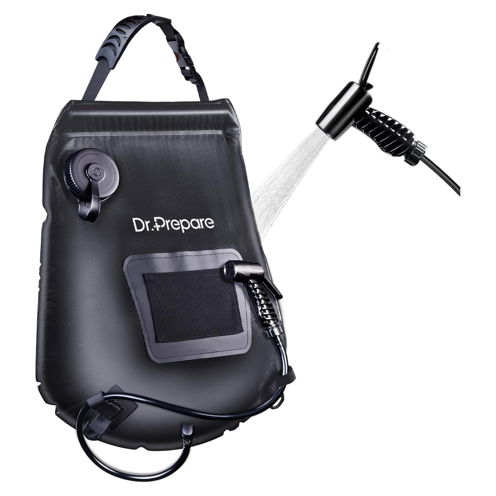 Bolsa de Ducha Camping DR.PREPARE 15L con Cabezal Mejorado