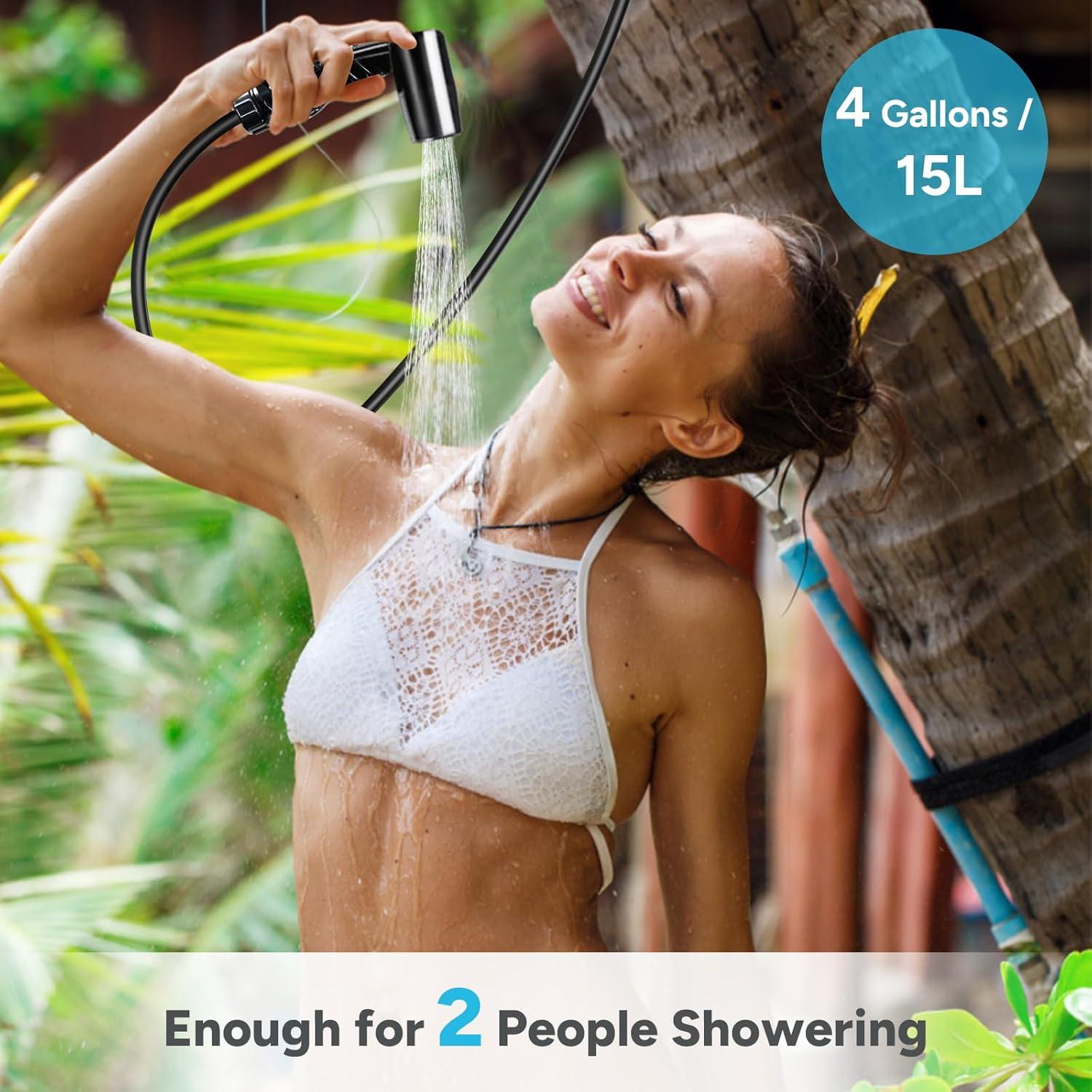 Bolsa de Ducha Camping DR.PREPARE 15L con Cabezal Mejorado