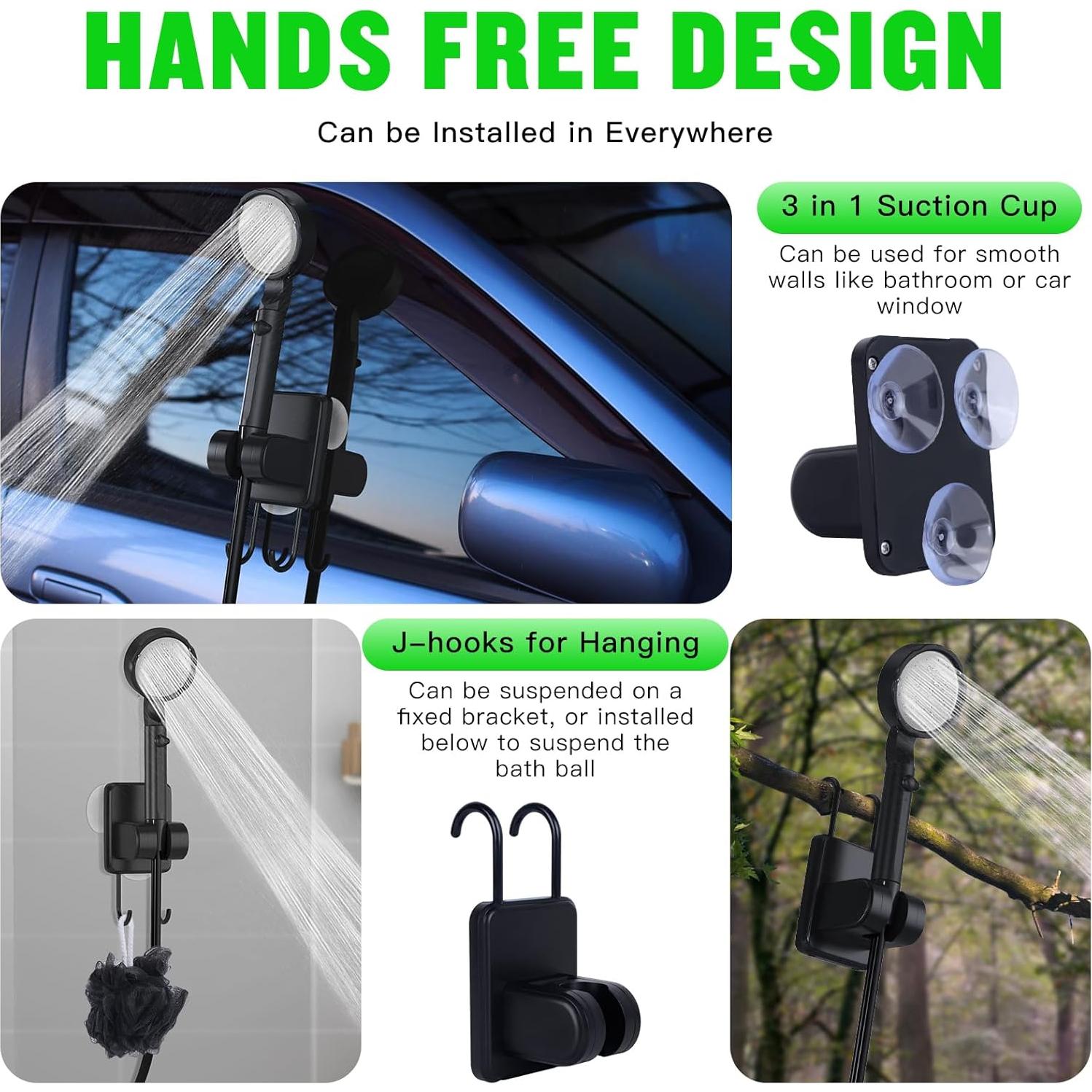 Ducha Portátil Spopal 10000mAh 5 Velocidades IPX8 Camping