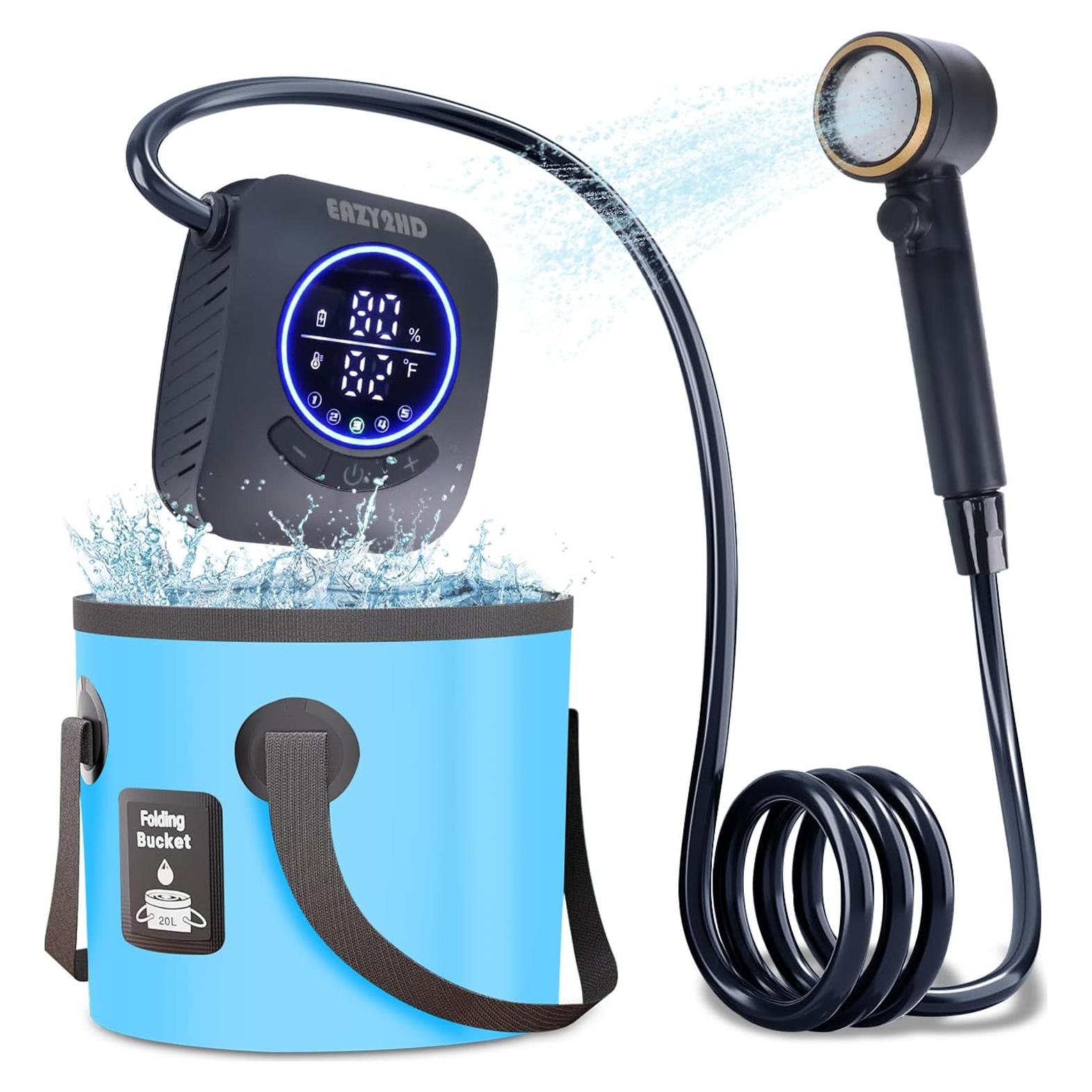 Ducha Portátil Eazy2hD 8000mAh IPX8 4 Modos Camping