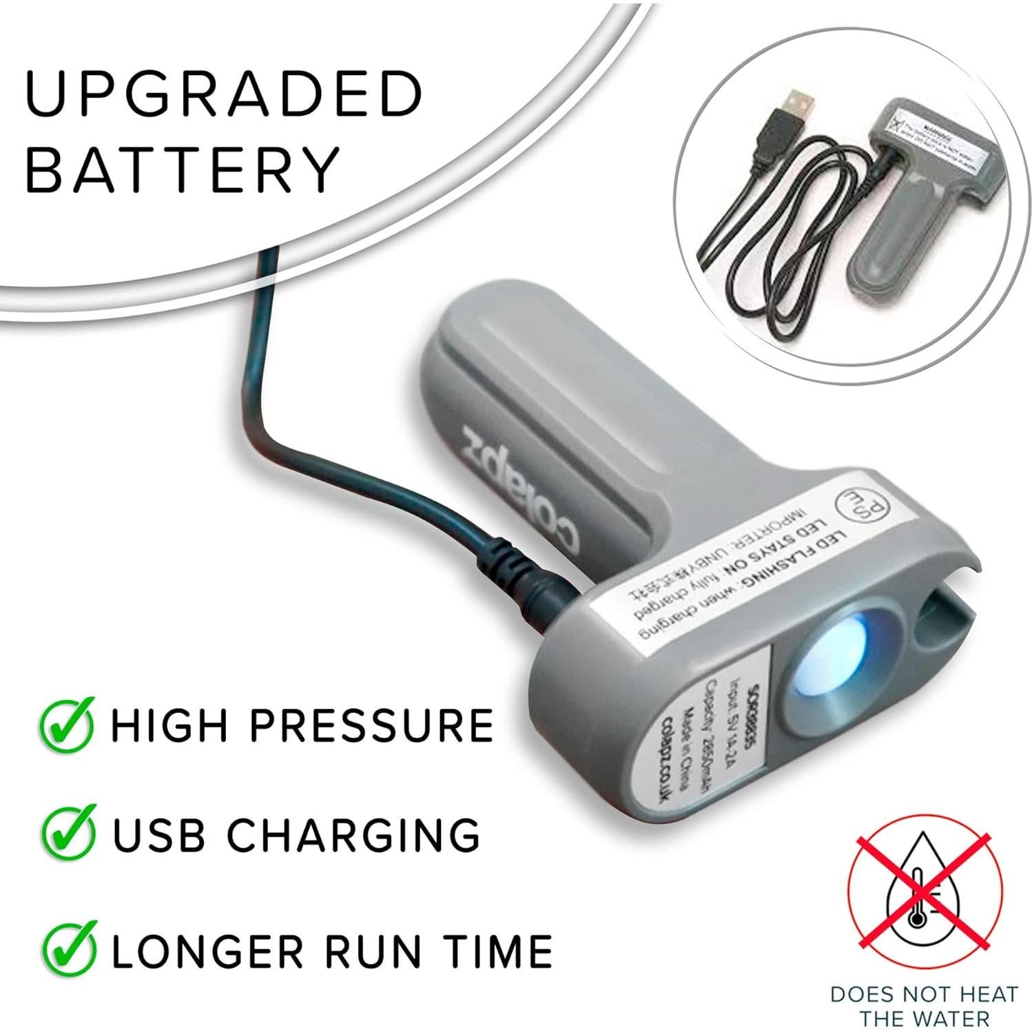 Ducha Portátil Colapz 12V Recargable USB para Camping