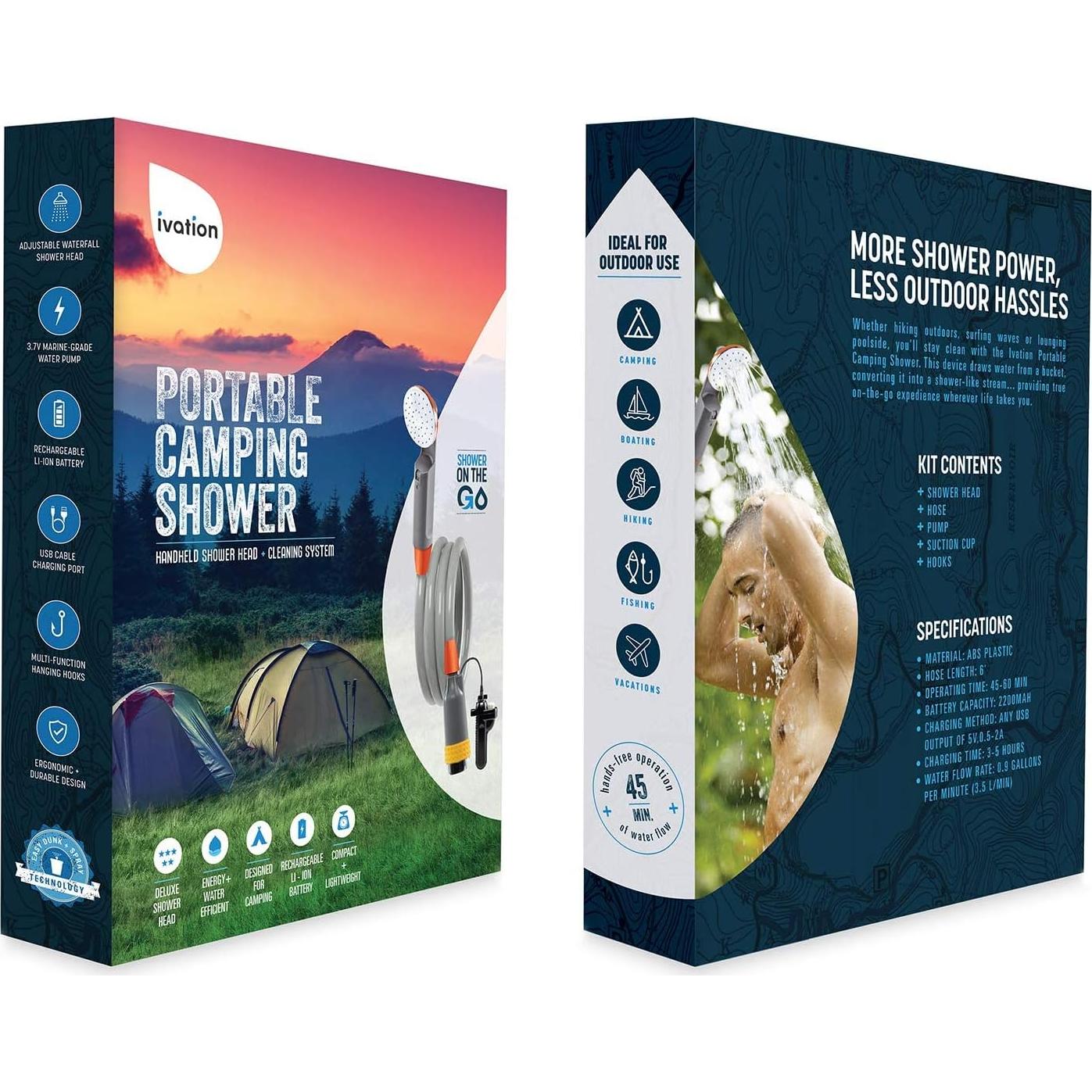 Ducha Portátil Ivation IVAPSHRB para Camping 3.5 L/min