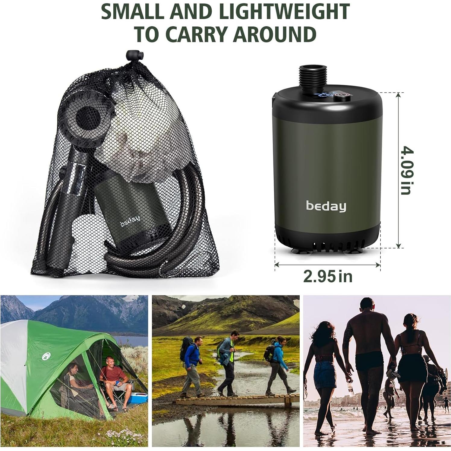 Ducha Portátil Beday 7800mAh con Pantalla de Temperatura