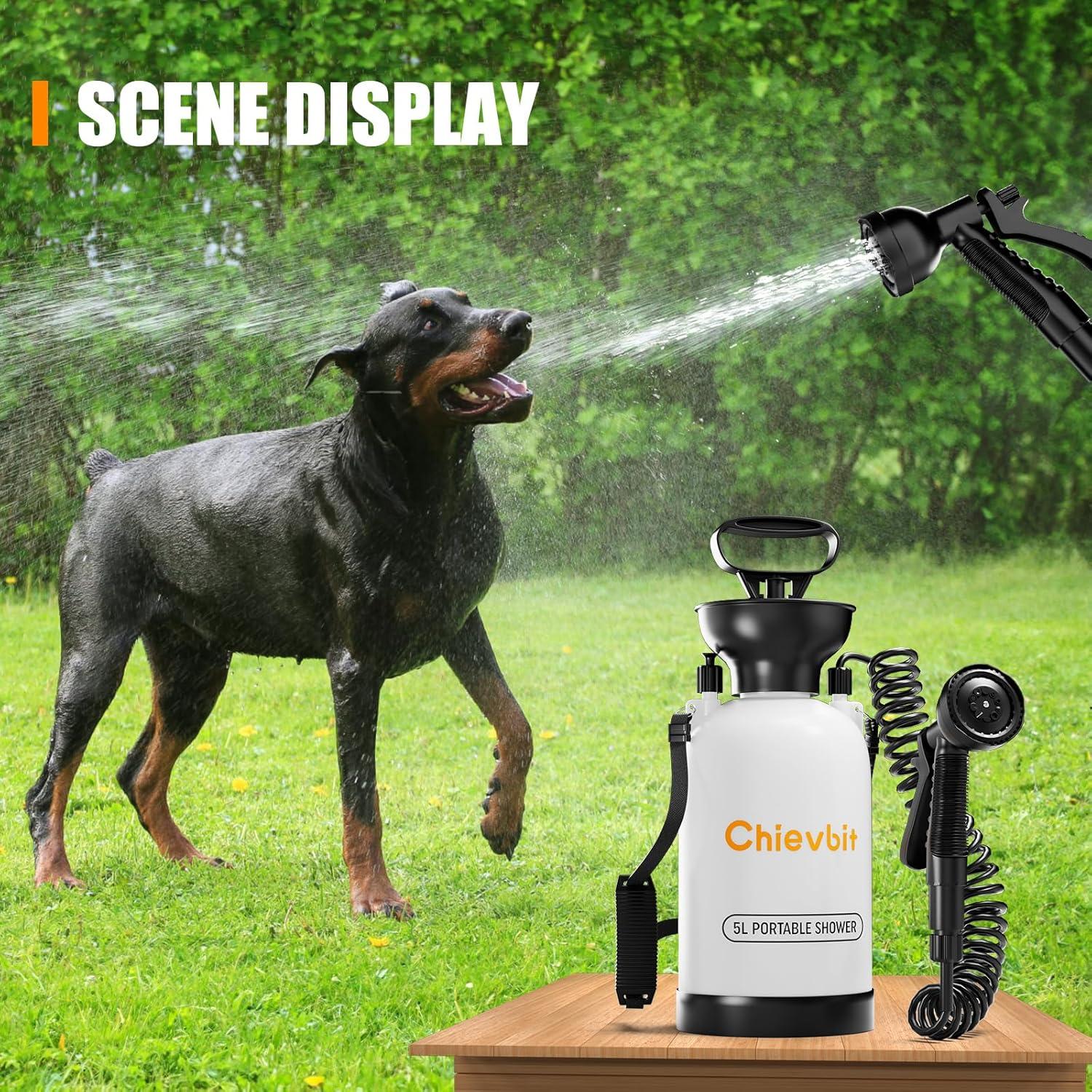 Ducha Portátil de Camping Chievbit 5L 10 Modos de Rocío