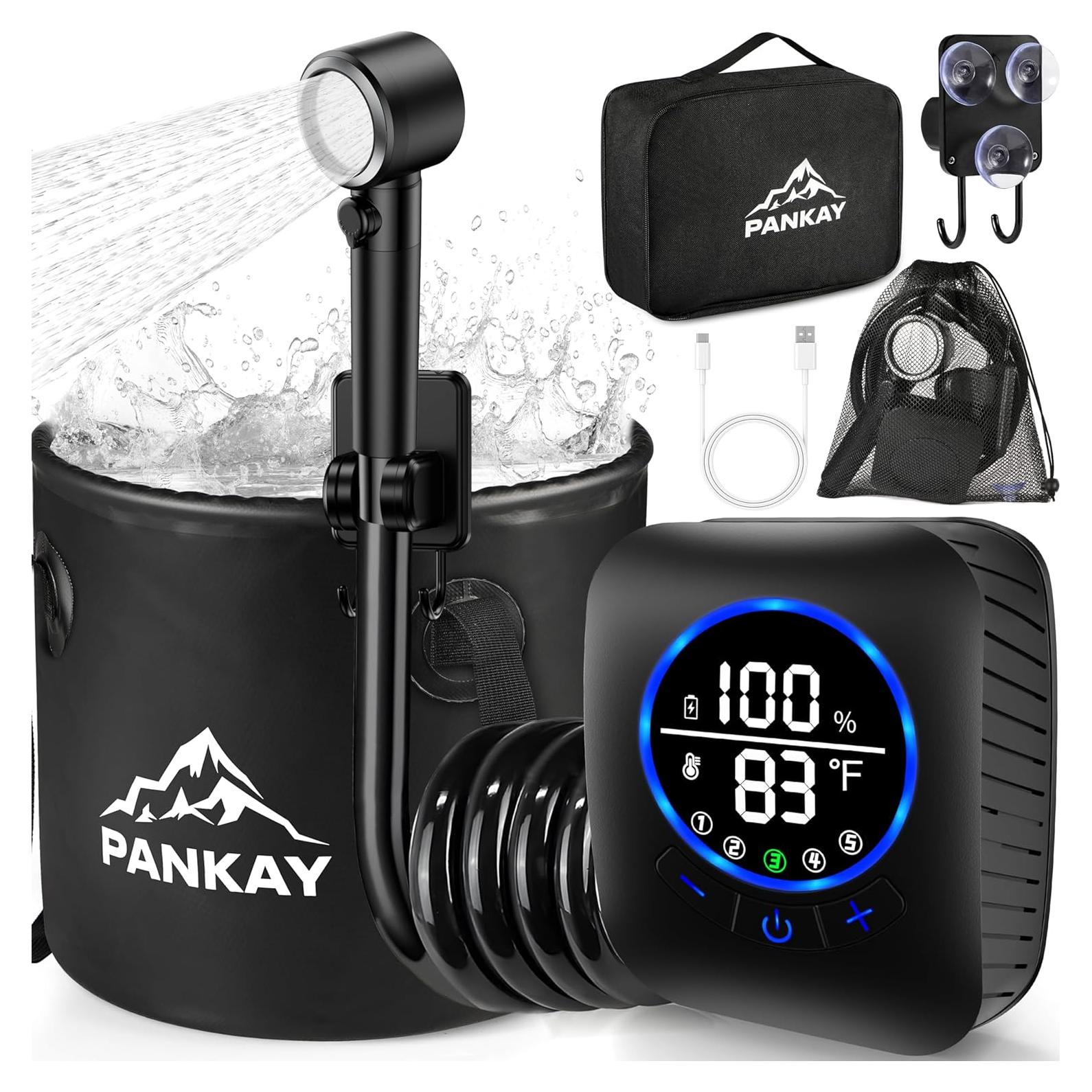 Ducha Portátil Pankay 8000mAh con Cubo Plegable XL IPX8