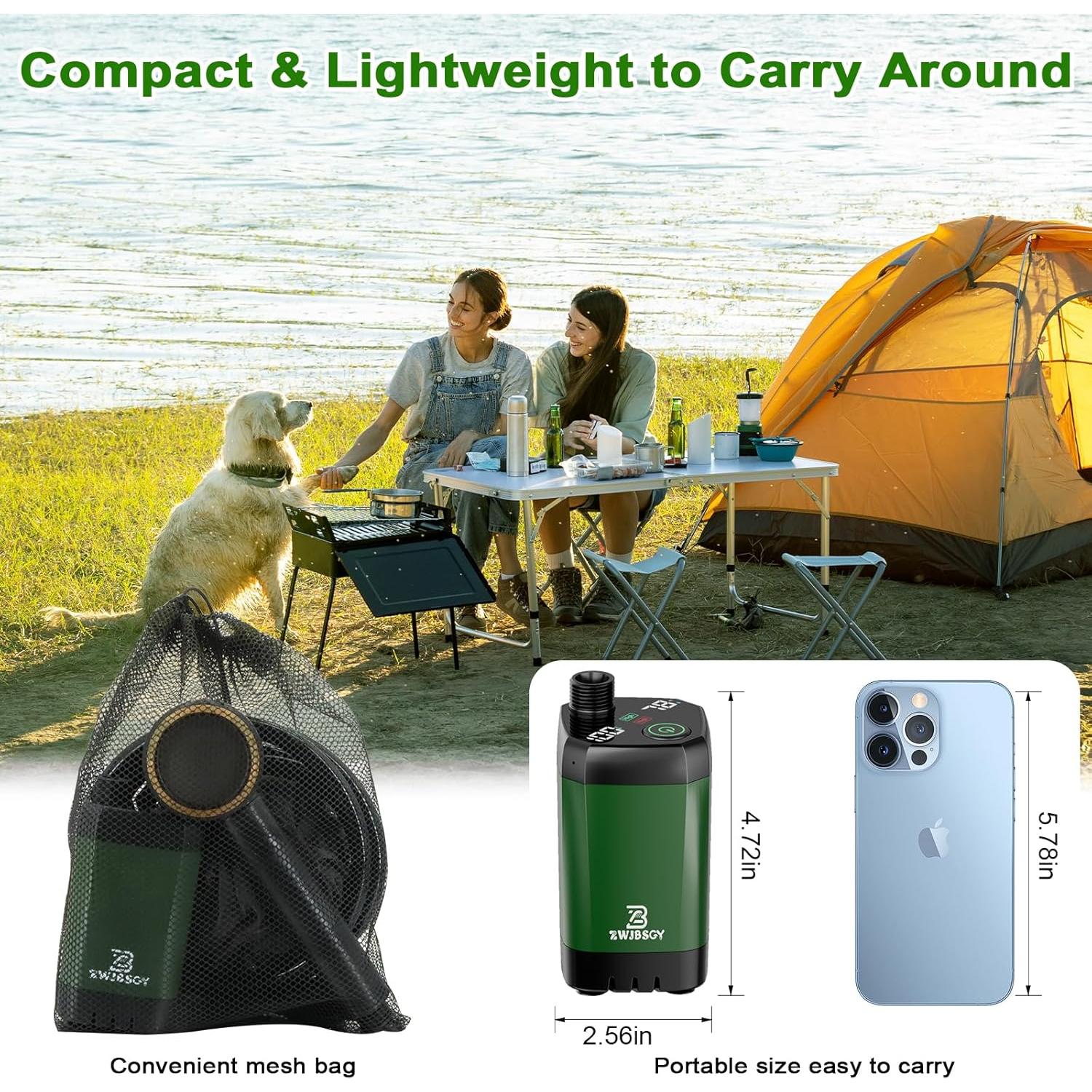 Ducha Portátil ZWJBSGY 7800mAh para Camping y Viajes