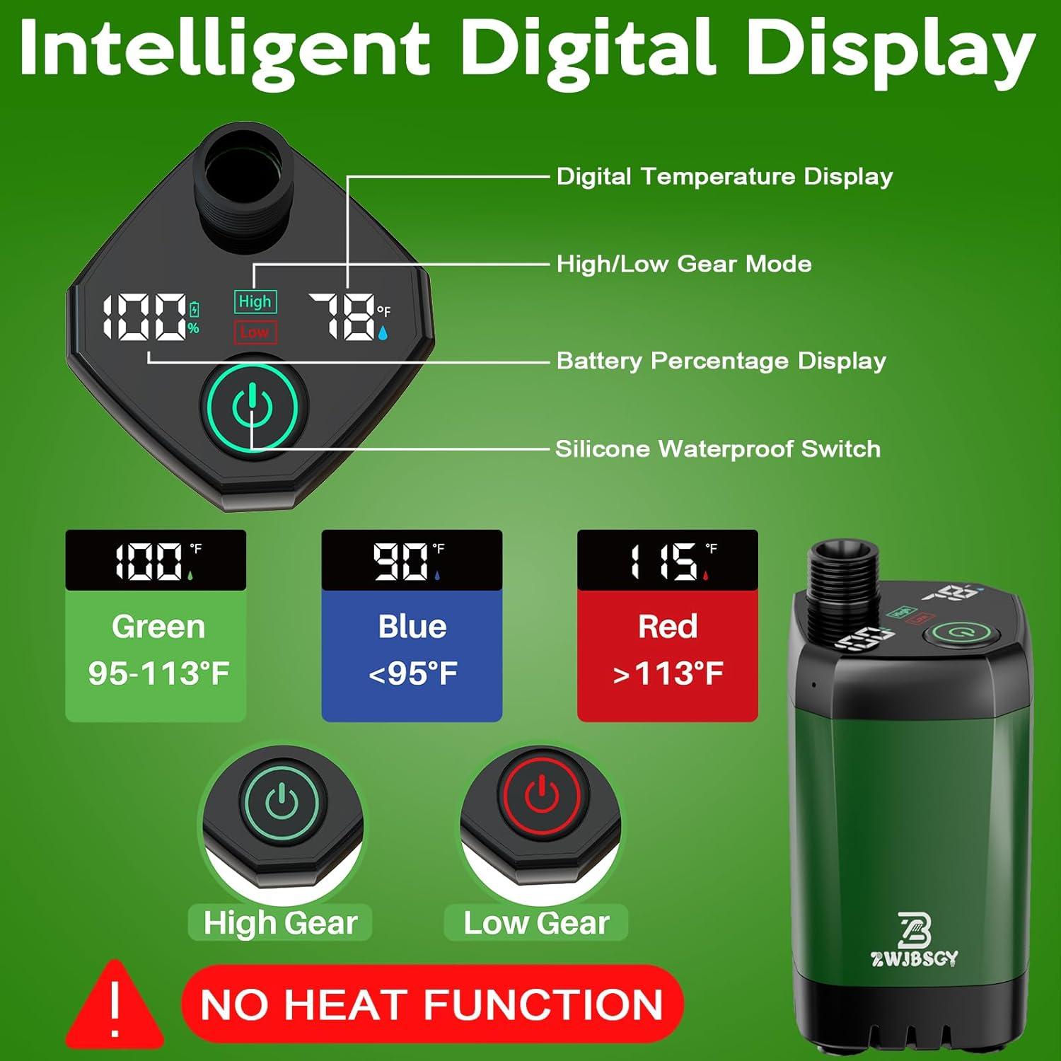 Ducha Portátil ZWJBSGY 7800mAh para Camping y Viajes