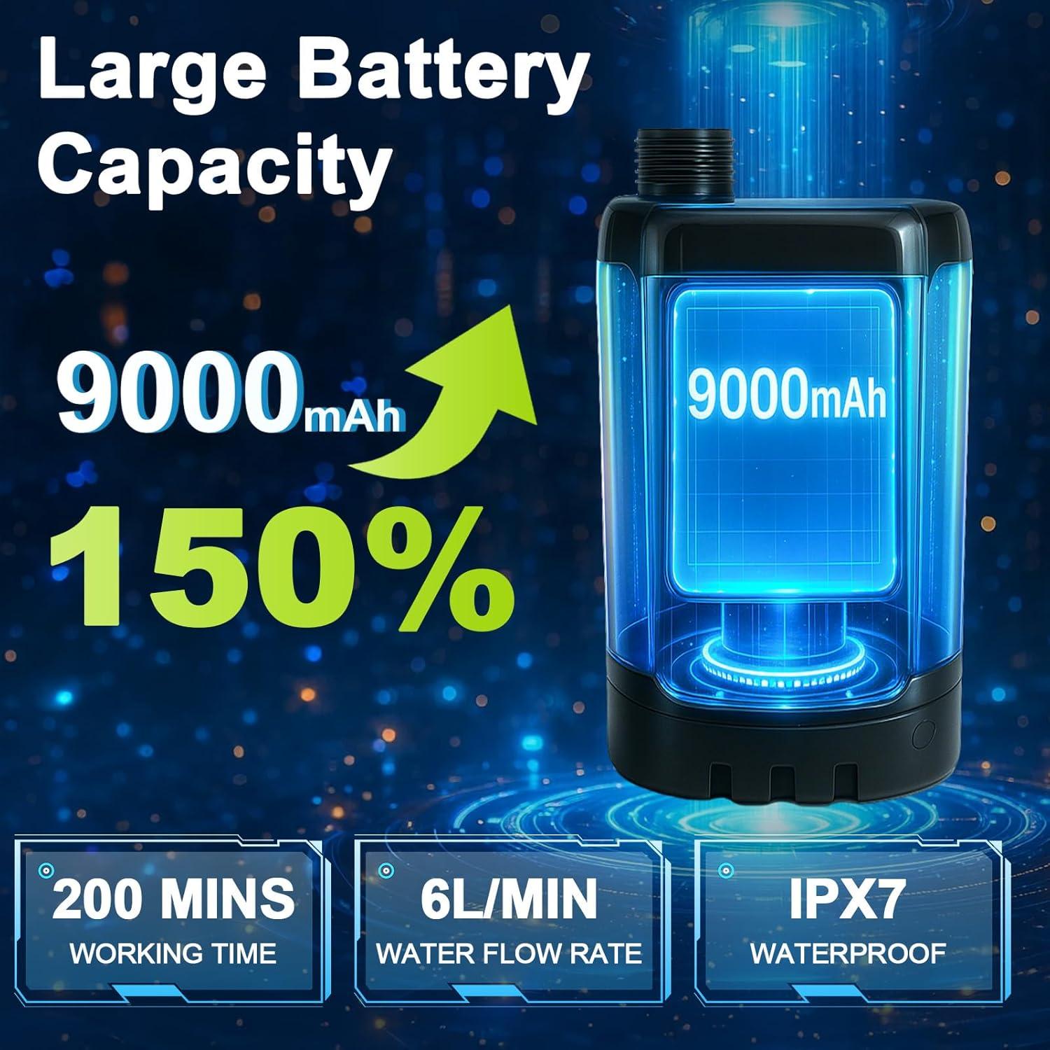 Ducha portátil recargable AIZMOZIA para camping 9000mAh