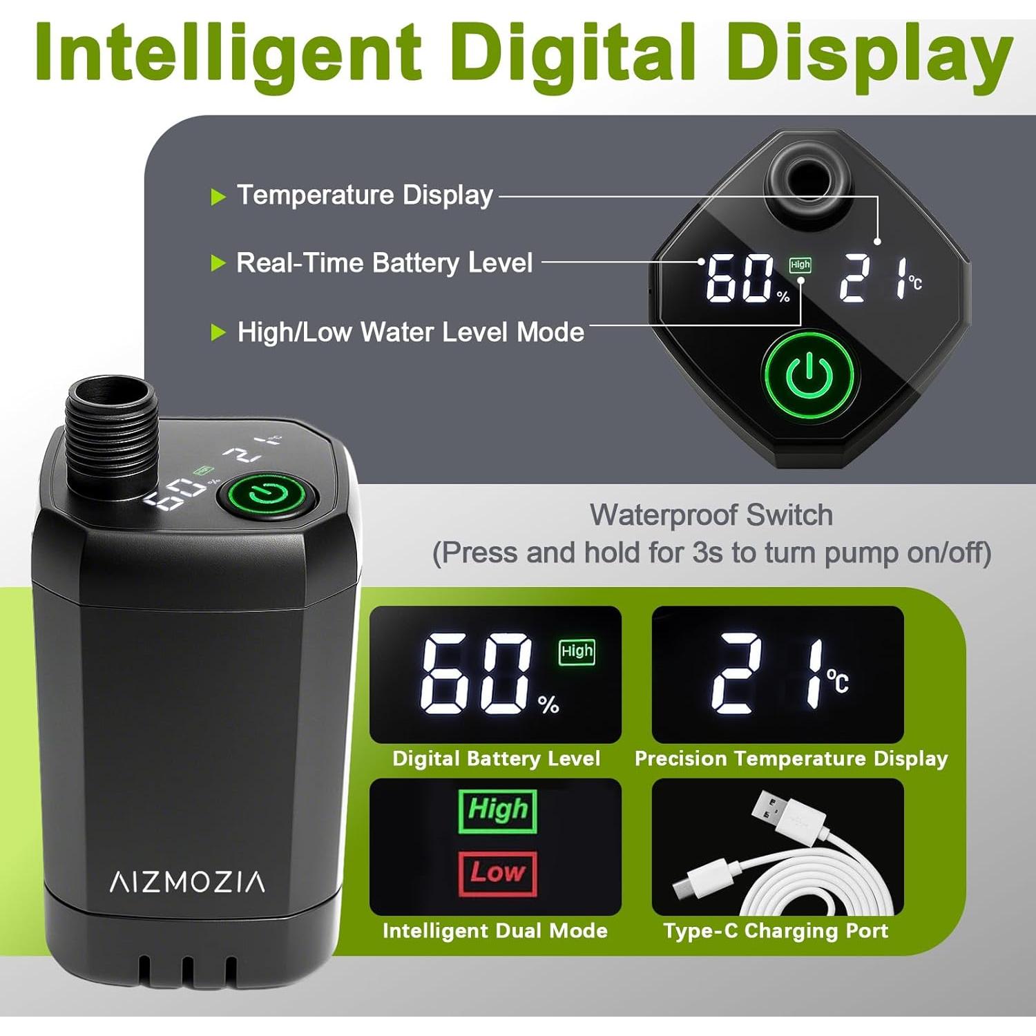 Ducha portátil recargable AIZMOZIA para camping 9000mAh