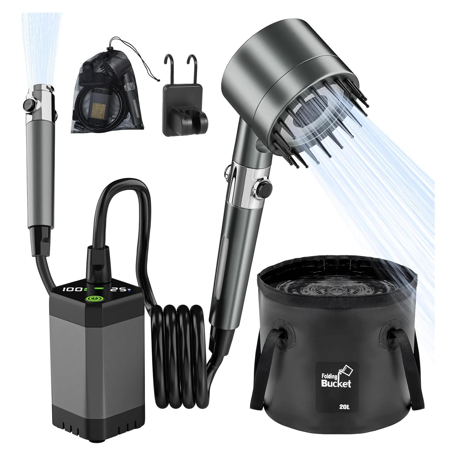 Ducha Portátil Deeteck 6000mAh para Camping y Exterior