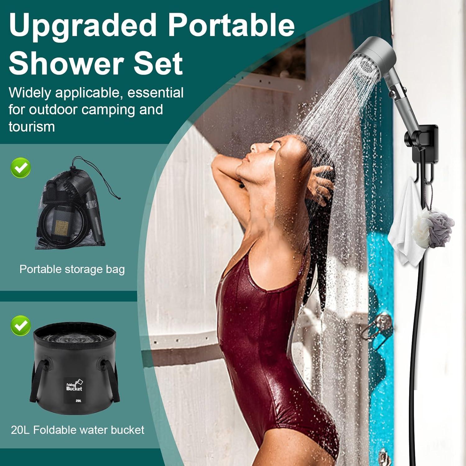 Ducha Portátil Deeteck 6000mAh para Camping y Exterior