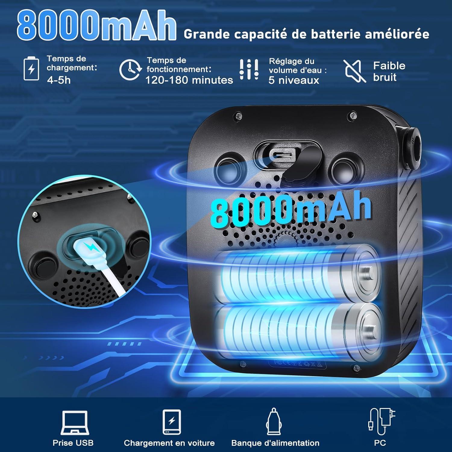 Ducha Portátil Spopal 8000mAh Camping Recargable IPX8