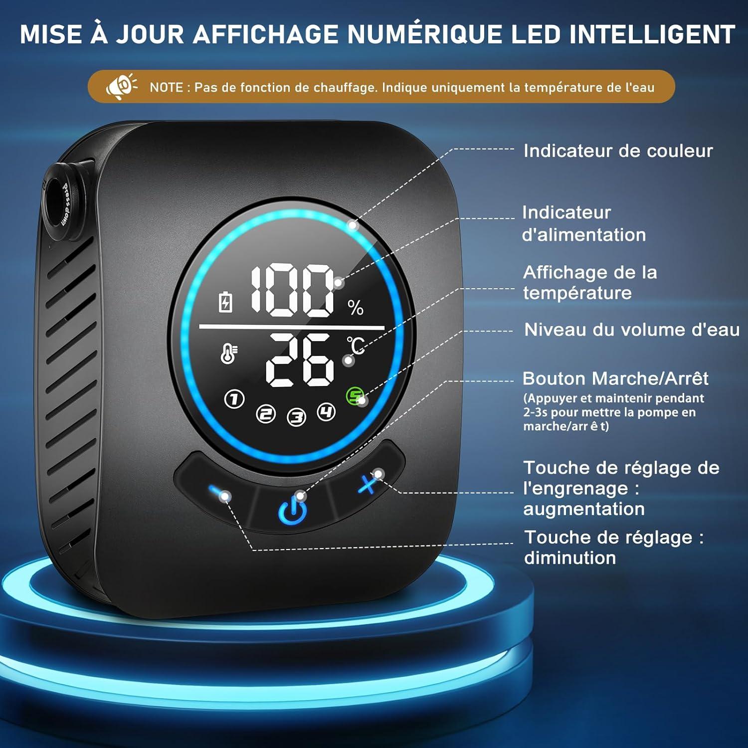 Ducha Portátil Spopal 8000mAh Camping Recargable IPX8