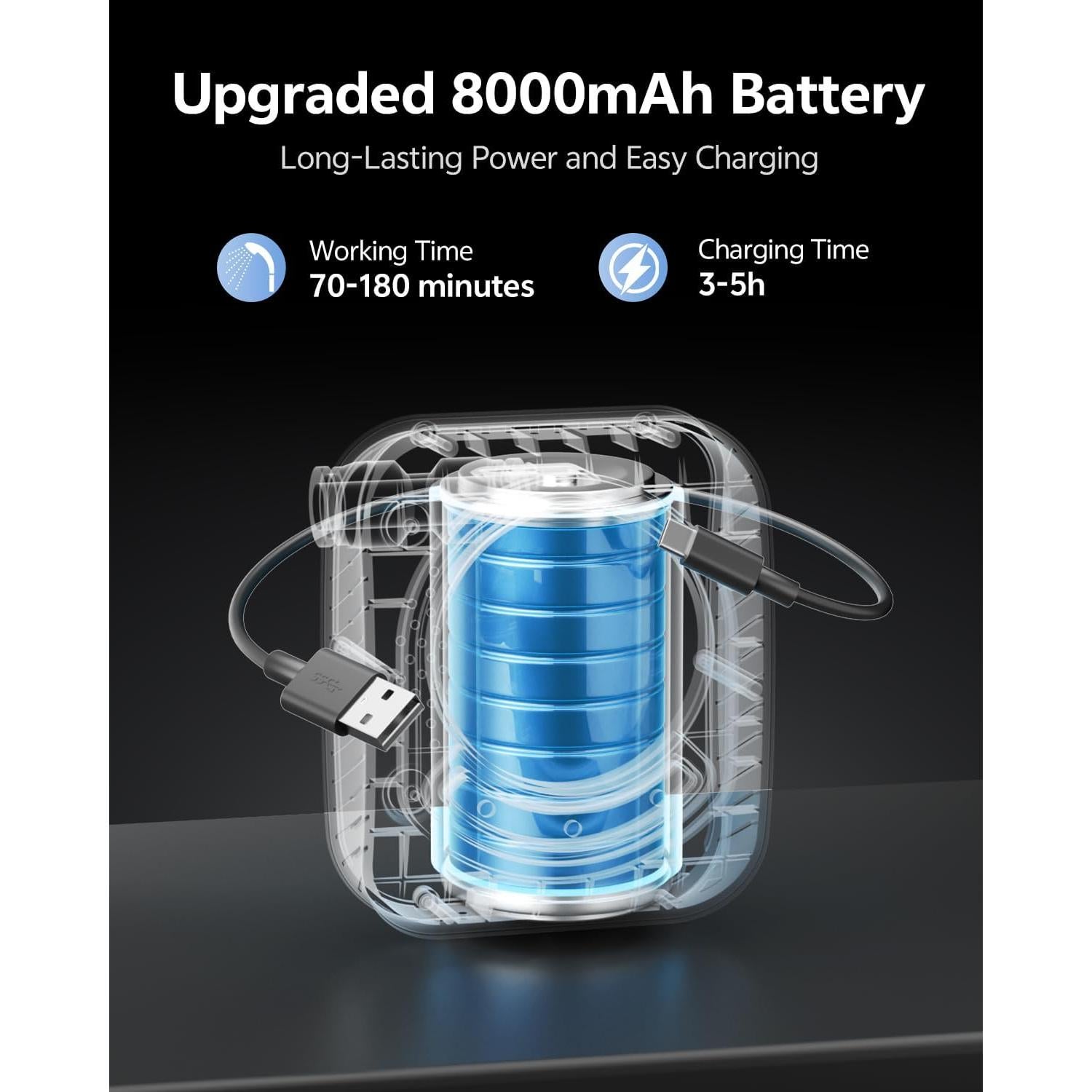 Ducha Portátil BTOG Recargable 8000mAh 6L/min Camping