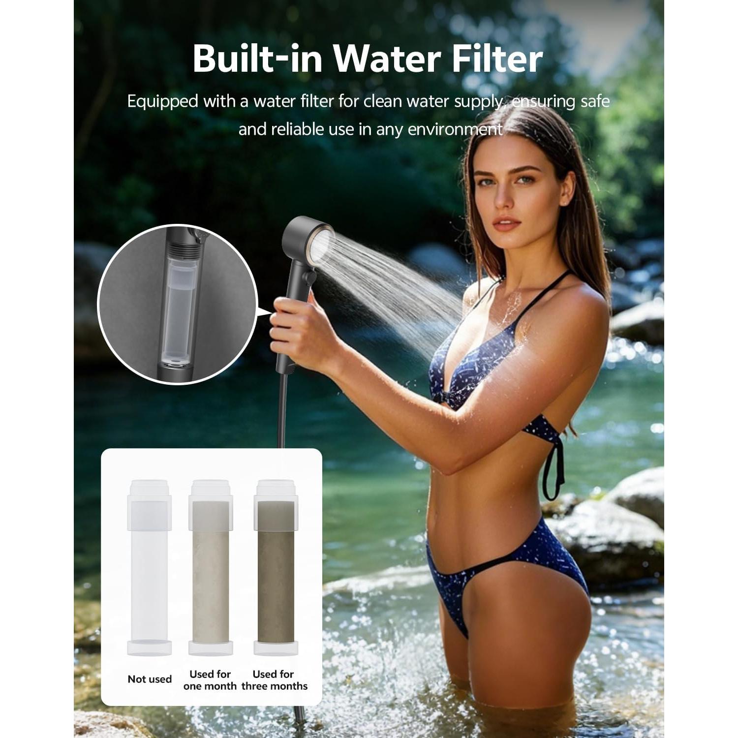 Ducha Portátil BTOG Recargable 8000mAh 6L/min Camping