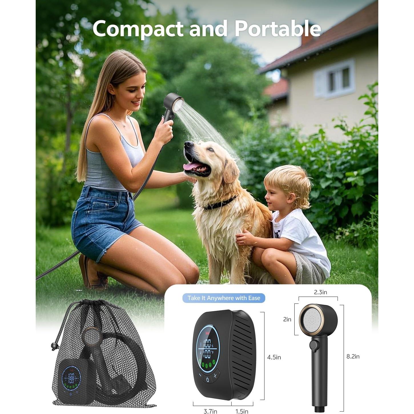 Ducha Portátil BTOG Recargable 8000mAh 6L/min Camping