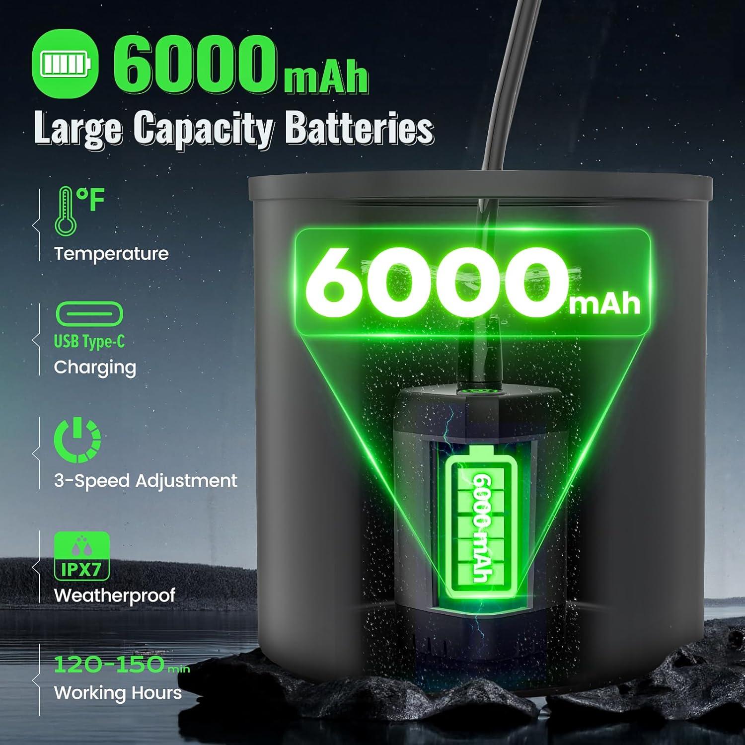 Ducha Portátil Oxerbog 6000mAh con Pantalla LED y Filtro