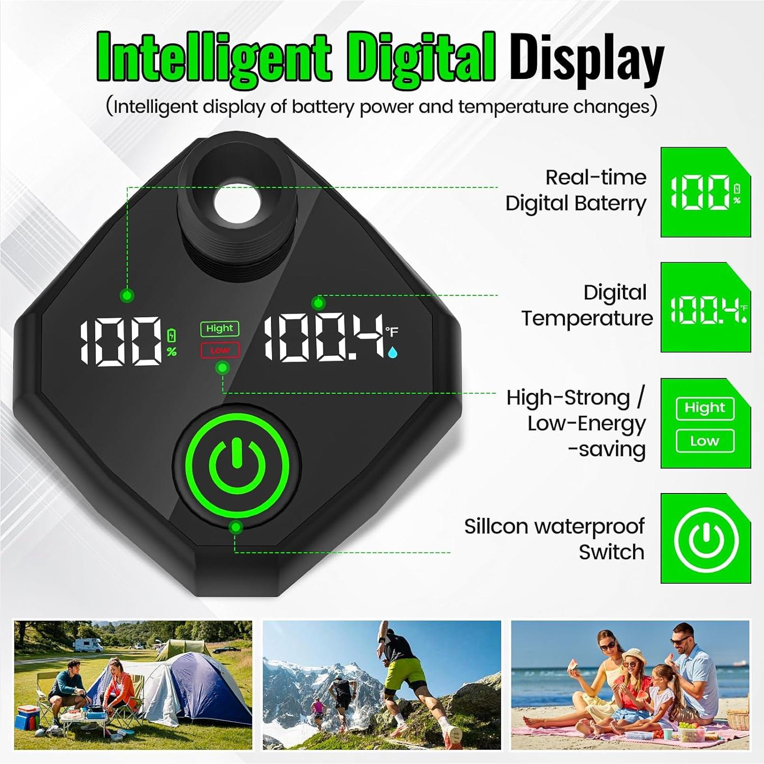 Ducha Portátil Oxerbog 6000mAh con Pantalla LED y Filtro