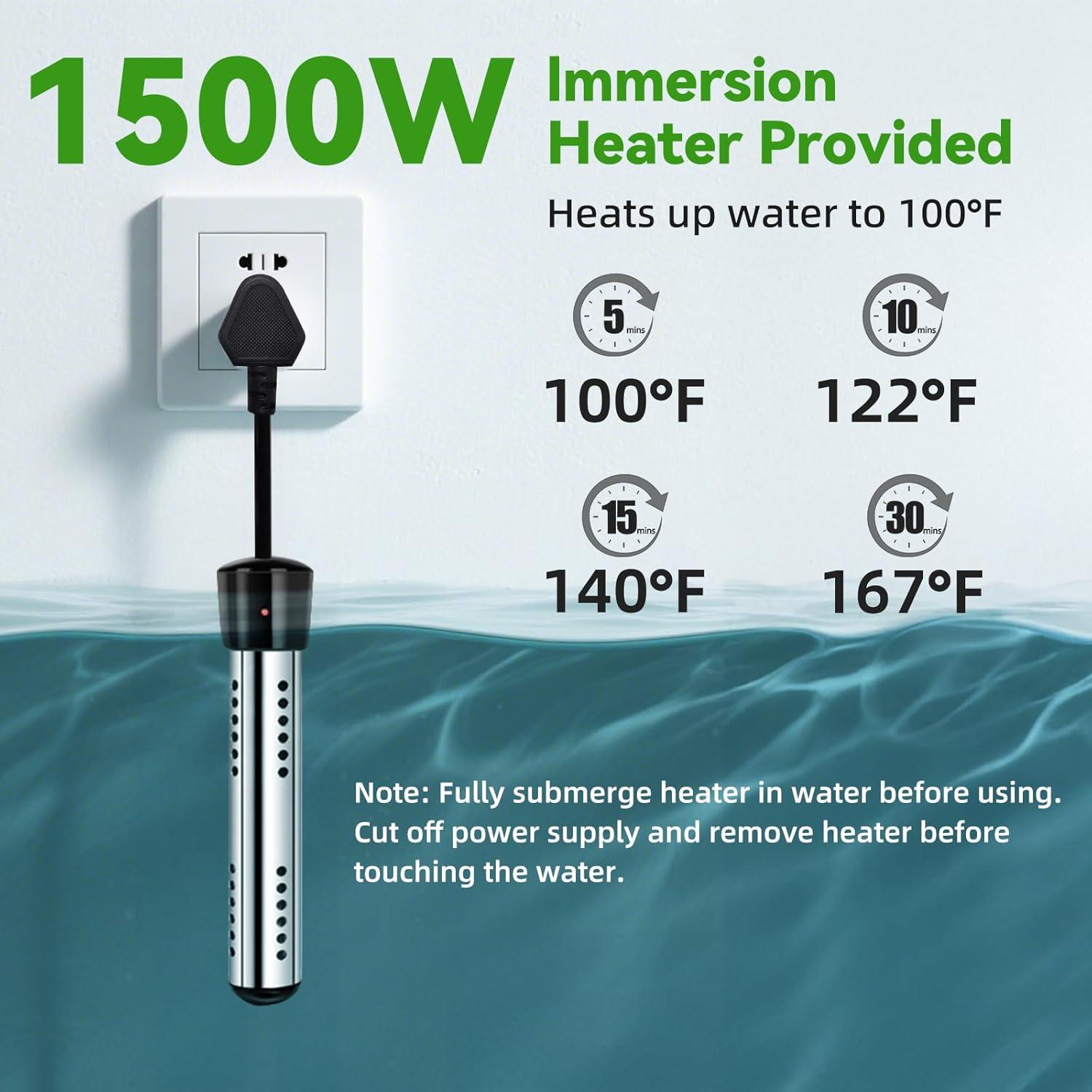 Portable Camping Shower with Heater, Long-Lasting 6000mAh Rechargeable Camping Shower with Sprayer Head,4 Spray Modes,IPX7 Waterproof Outdoor Camp Pump for Hiking, Travel, Car, Pet